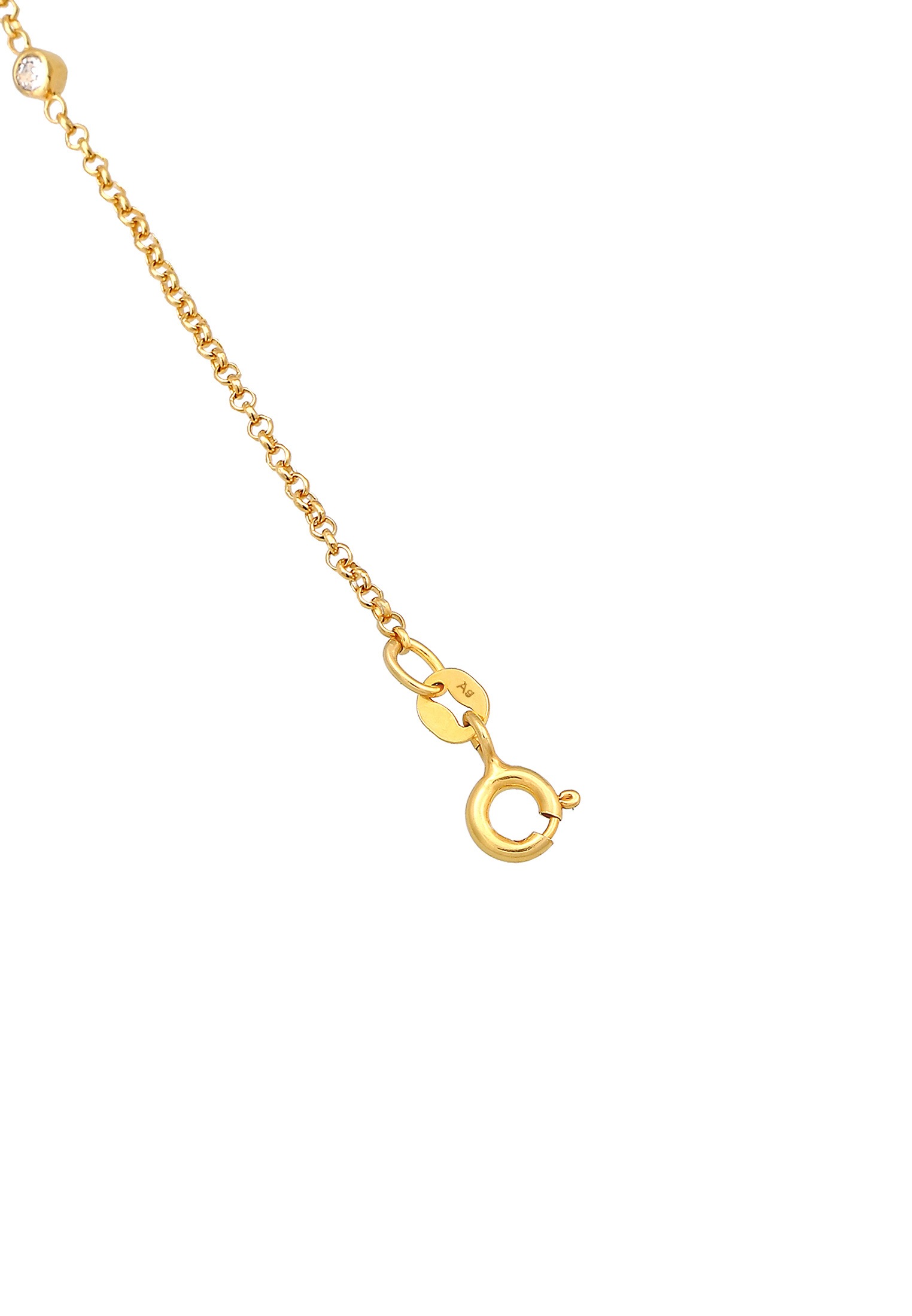 Elli Fußkette »Plättchen Basic 925 Silber, mit Kristallen von Swarovski®«