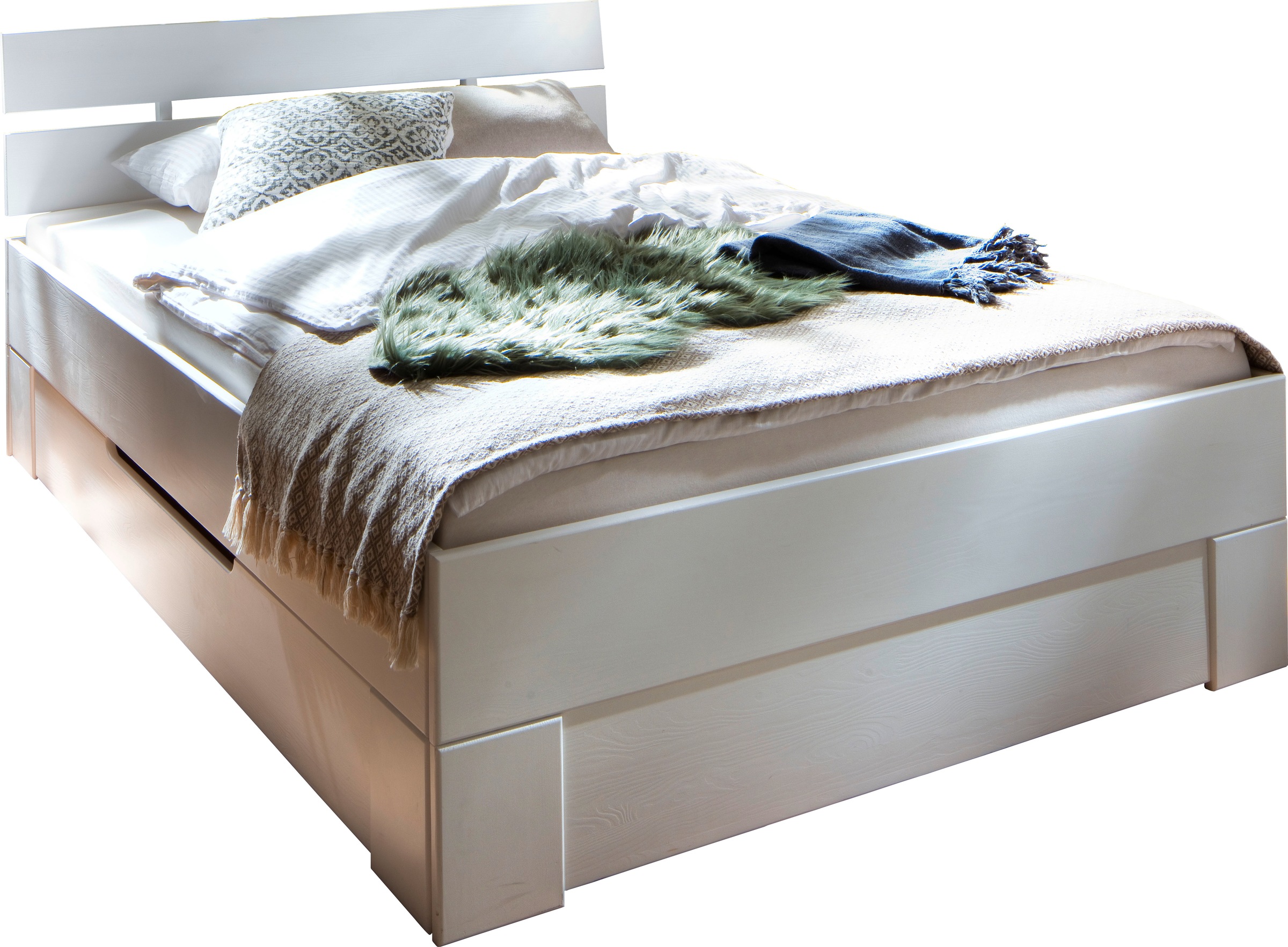 Home affaire Bettgestell »Progress Massivholzbett in 5 Größen, weiß lackier günstig online kaufen