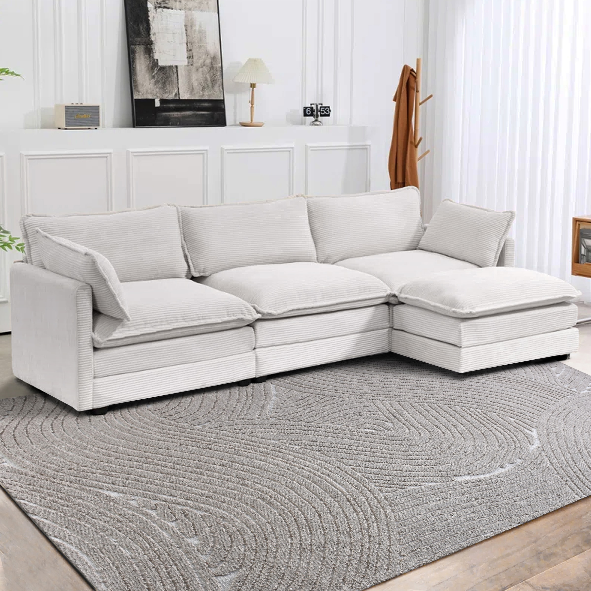 my home Wollteppich »Falun«, rechteckig, 12 mm Höhe, Hoch-Tief-Struktur, Handgearbeitet,Wohnzimmer, Schlafzimmer, Esszimmer