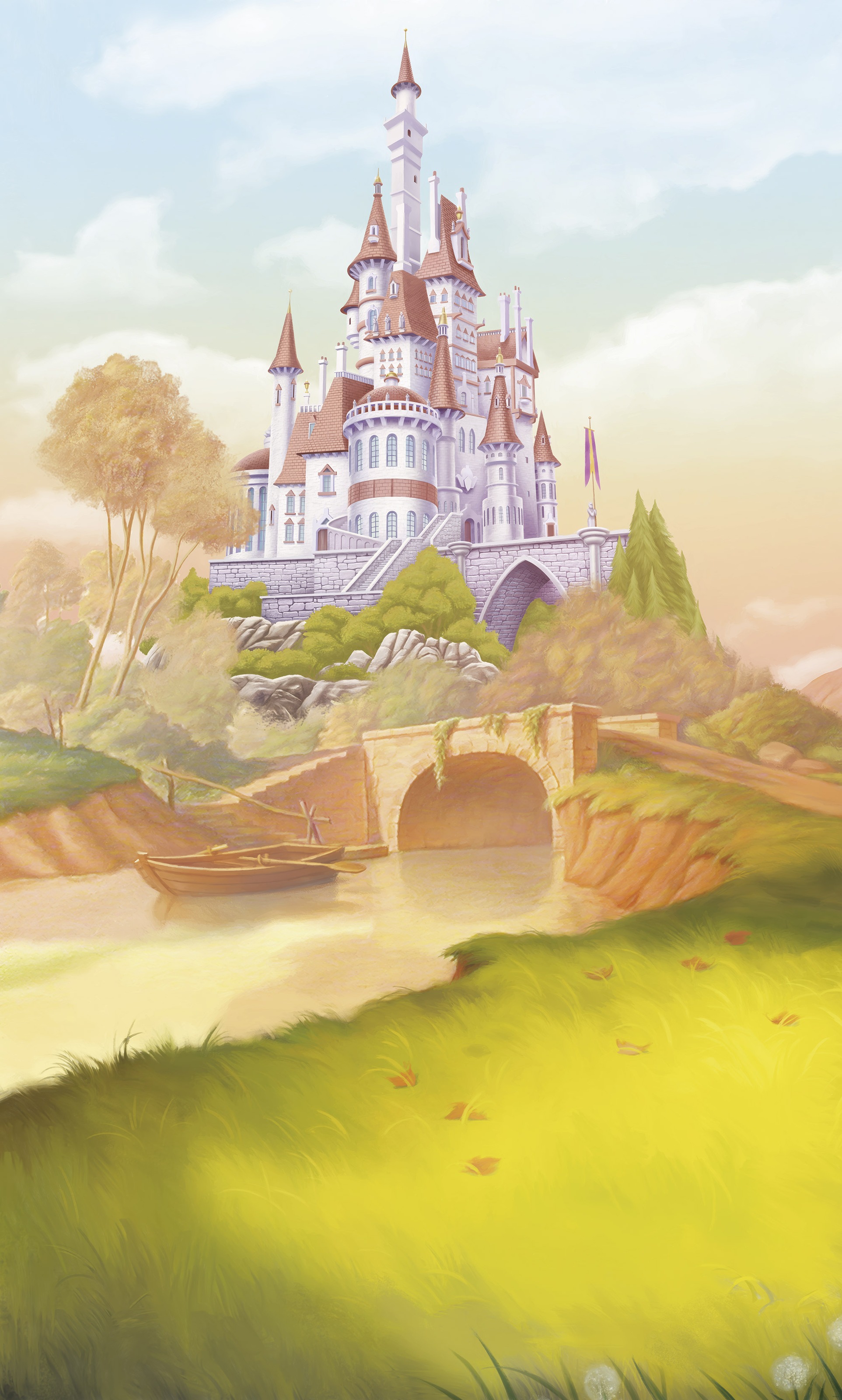 Komar Kindertapete »Disney Princess Belle Castle River«, bedruckt günstig online kaufen