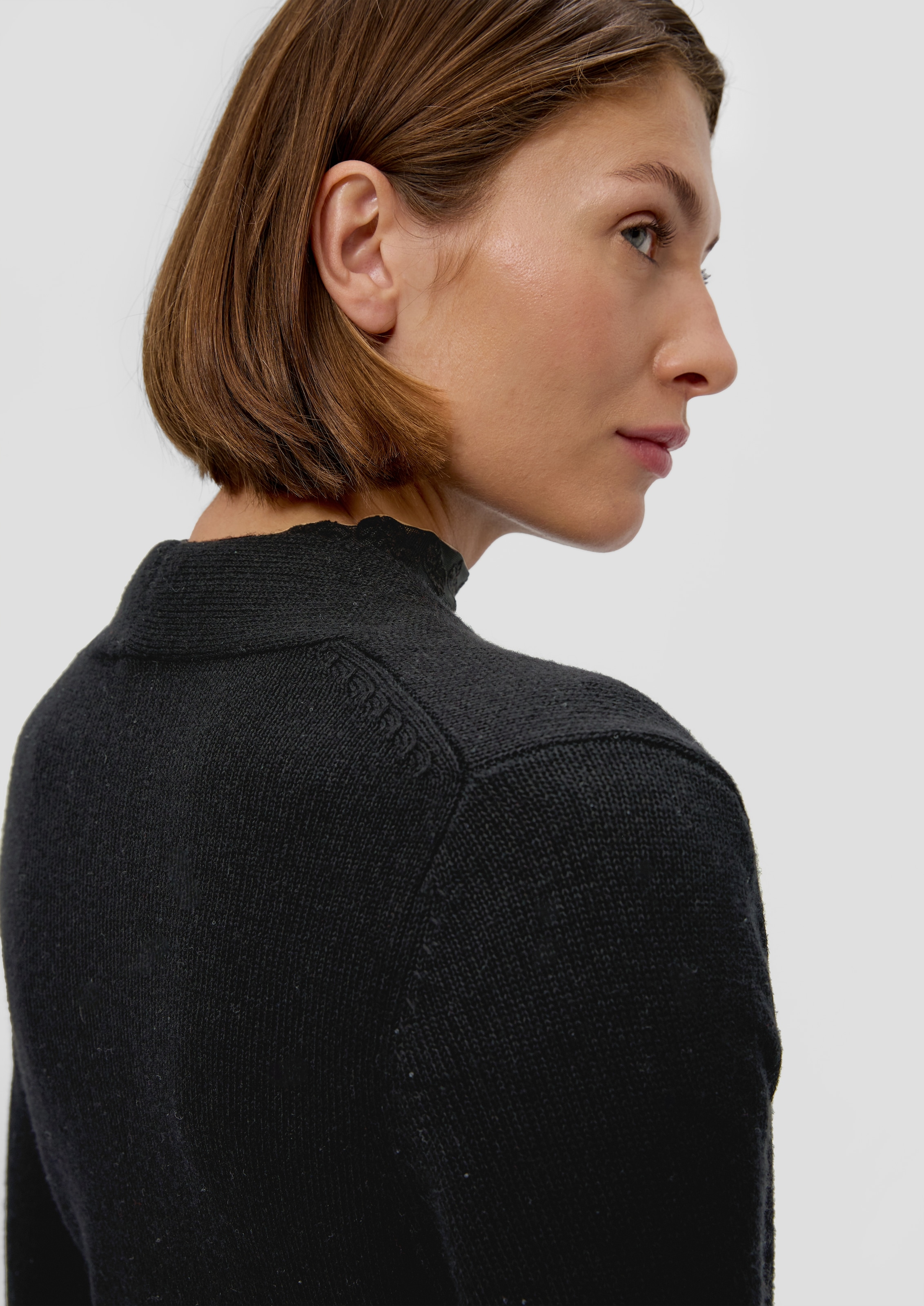 s.Oliver BLACK LABEL Strickpullover, in Wickel-Optik
