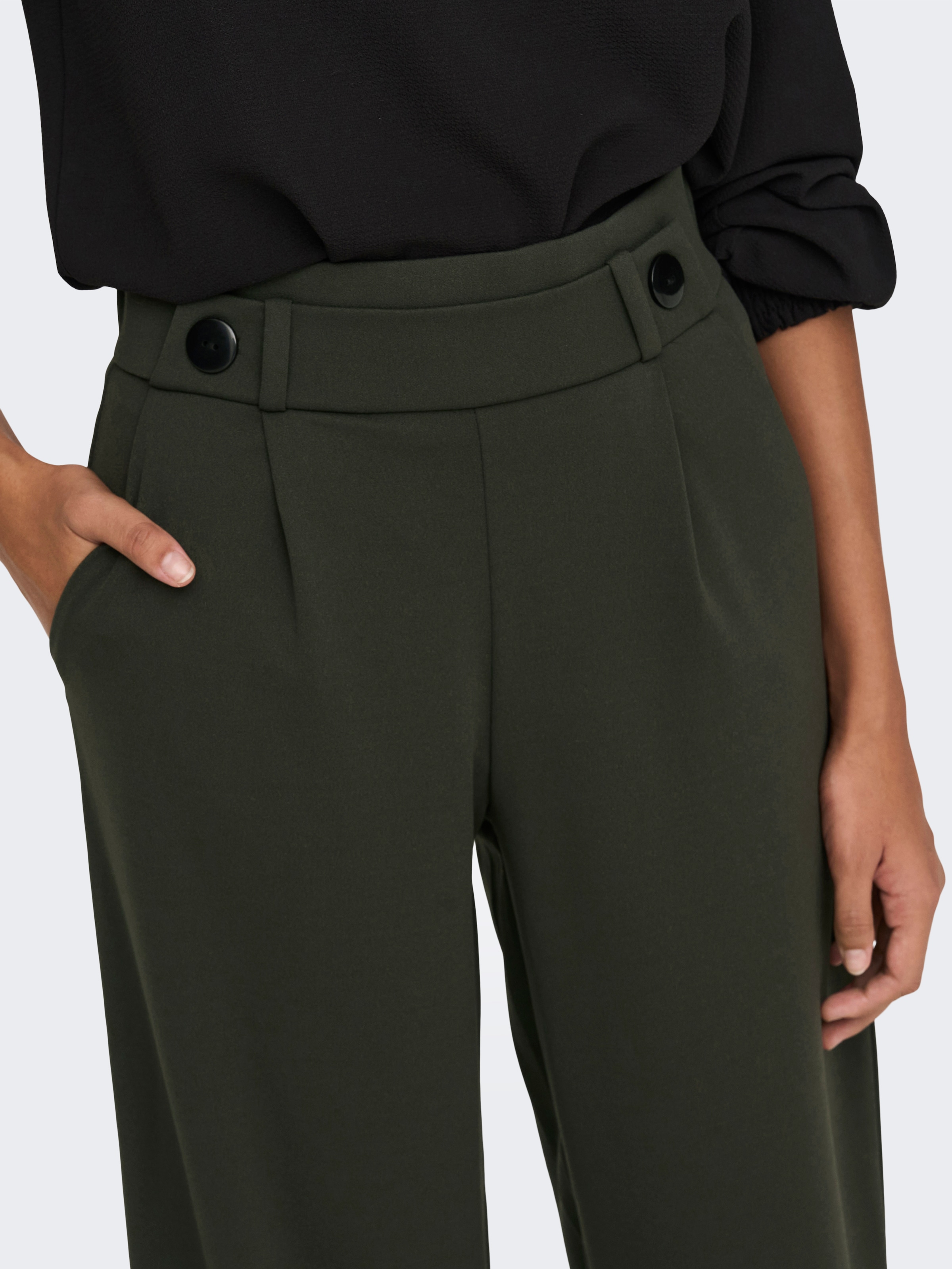 JDY Jerseyhose »JDYGEGGO NEW LONG PANT JRS NOOS«, mit dekorativem Riegel vorne am Bund