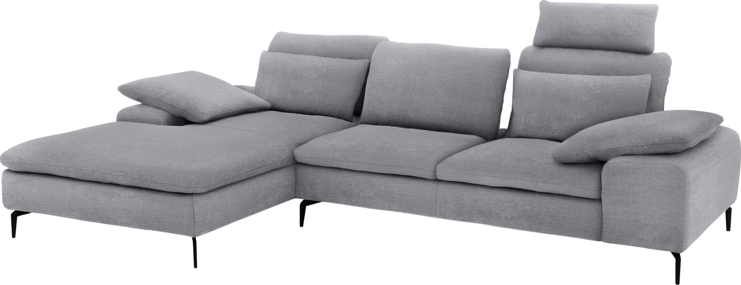 W.SCHILLIG Ecksofa »valentinoo, Designsofa, bequem, elegant und zeitlos, L-Form«, (Set), inklusive Hocker, mit Sitztiefenverstellung, Breite 299 cm
