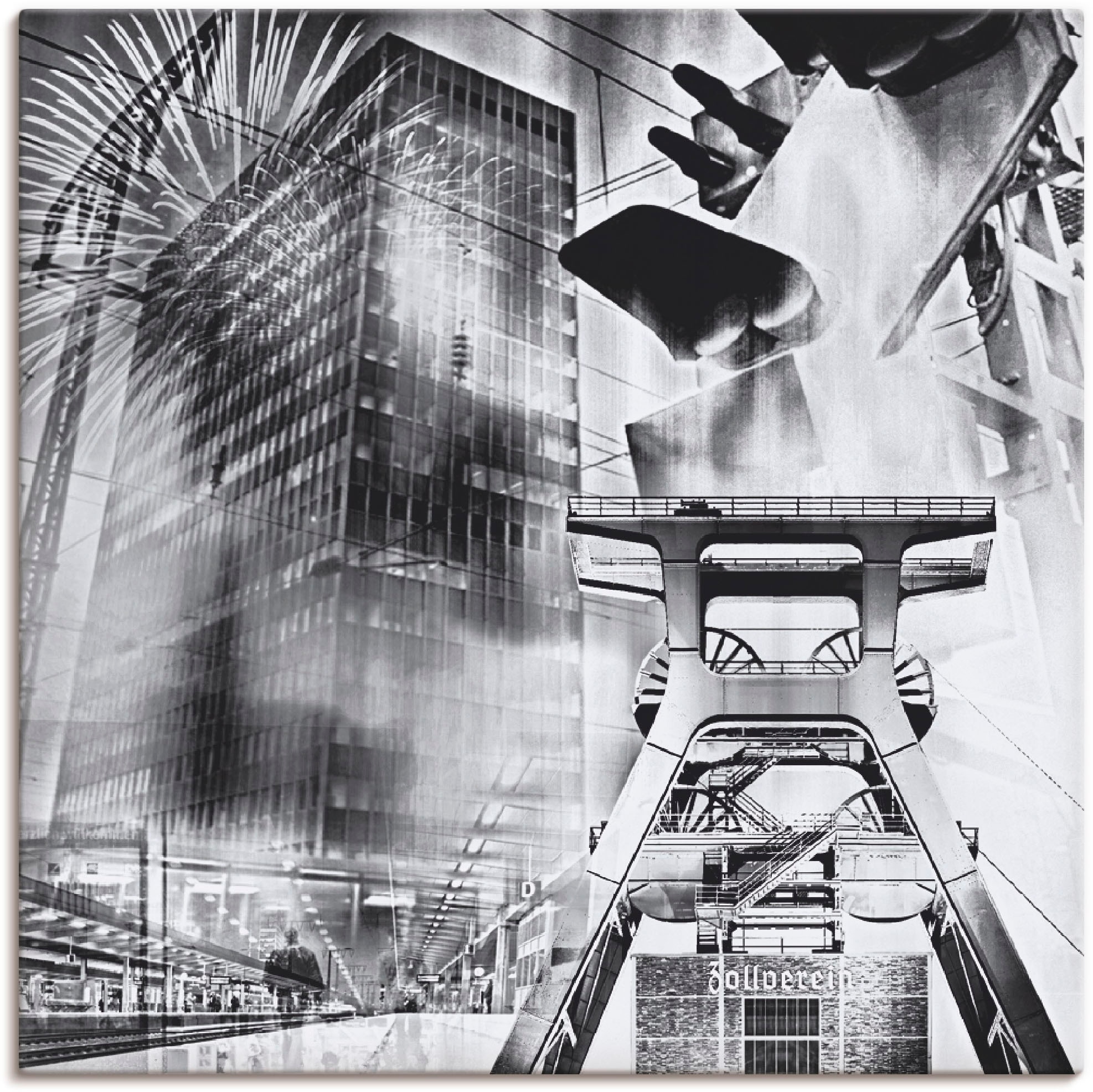 Artland Wandbild »Essen Skyline Abstrakte Collage« Architektonische Element günstig online kaufen