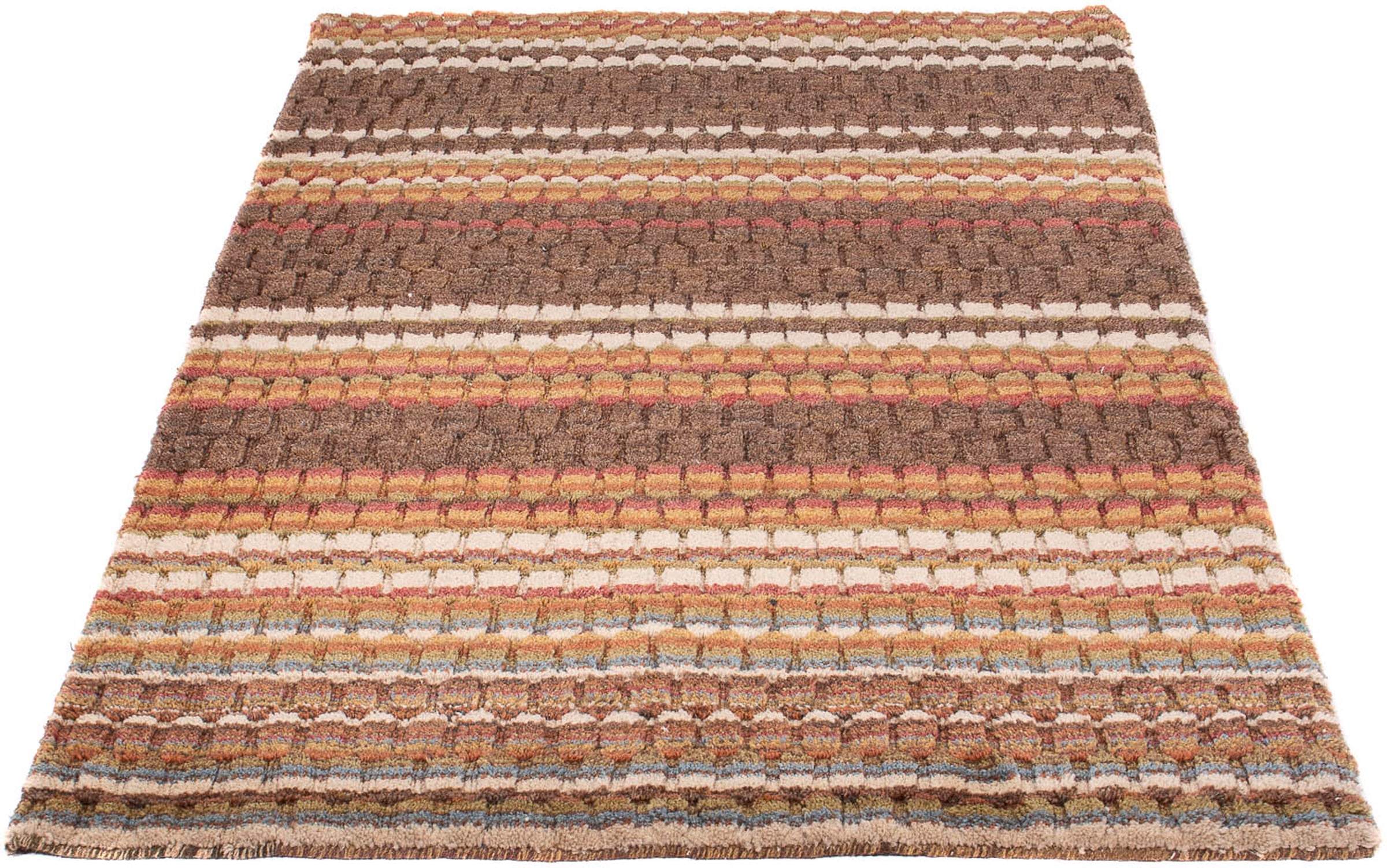 morgenland Wollteppich »Gabbeh - Loribaft Softy - 150 x 100 cm - dunkelbrau günstig online kaufen