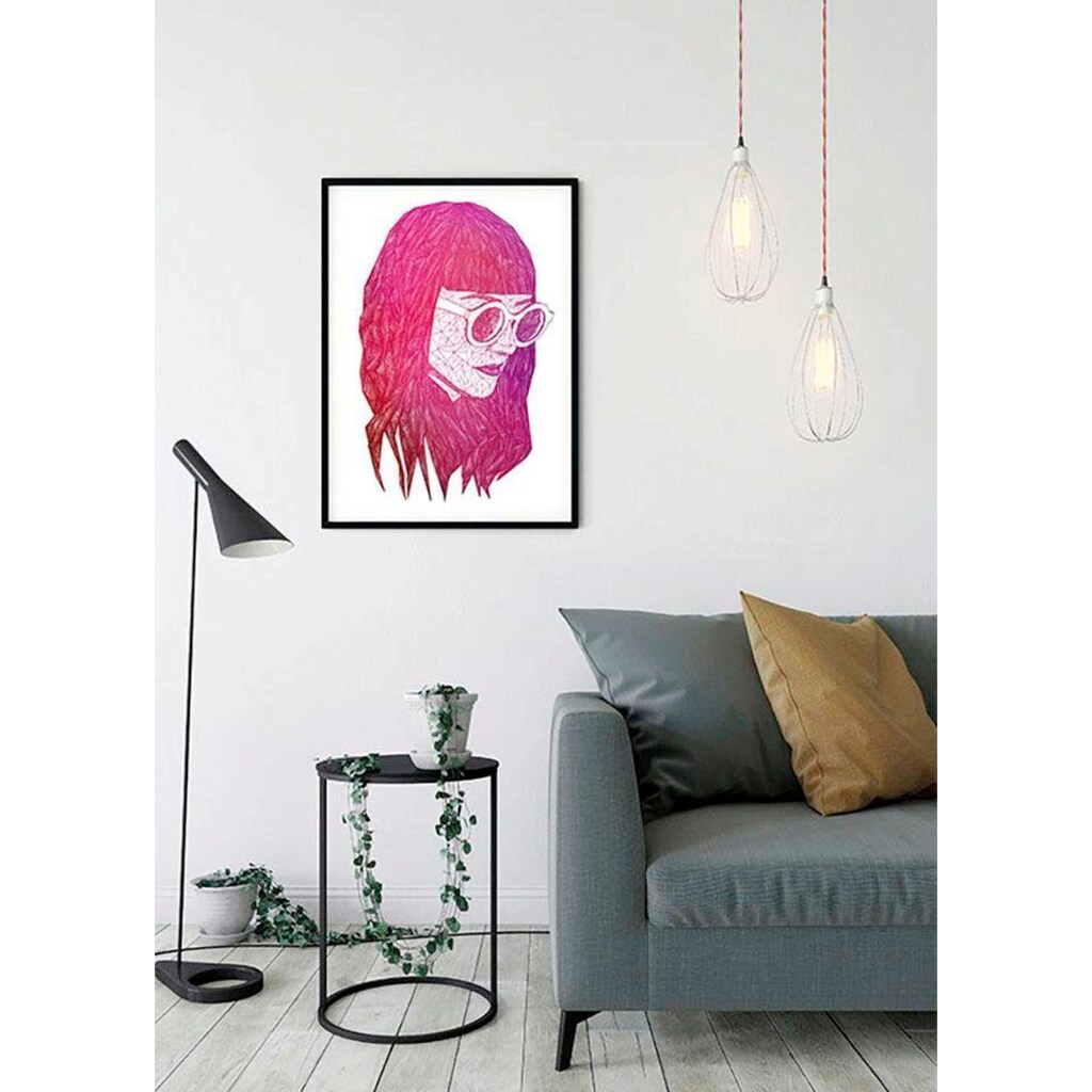 Komar Poster »Grid Pink«, Porträts, (1 St.)