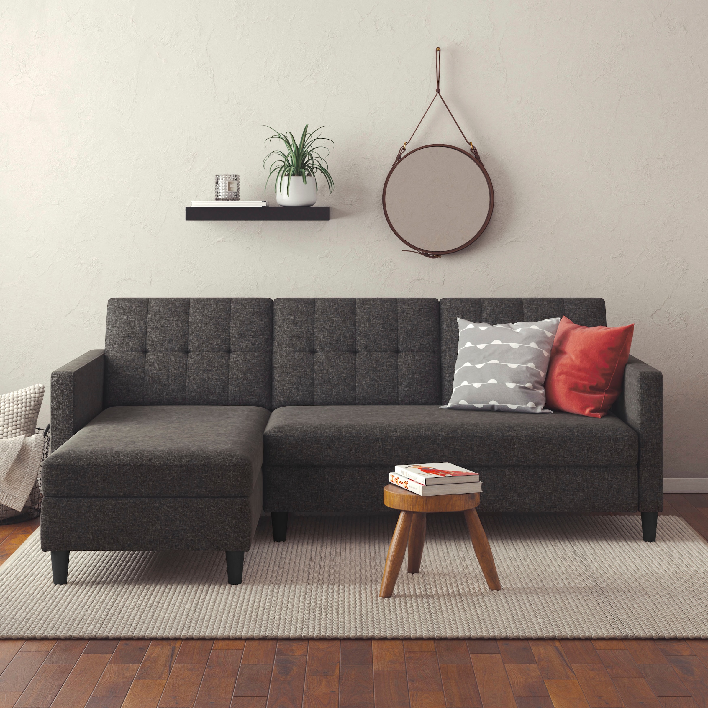 Dorel Home Ecksofa »Hartford II«, mit Bettfunktion und Stauraum, Recamiere beidseitig montierbar