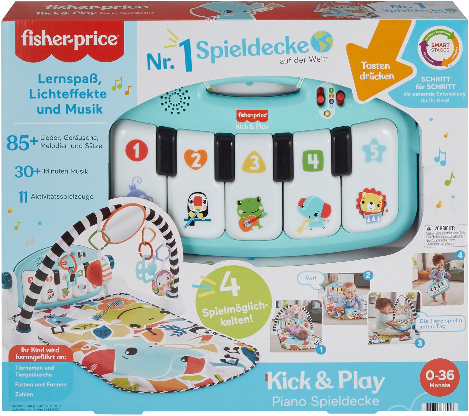 Fisher-Price® Spielbogen »Klick & Play, Piano Spieldecke«, mit Licht und Sound