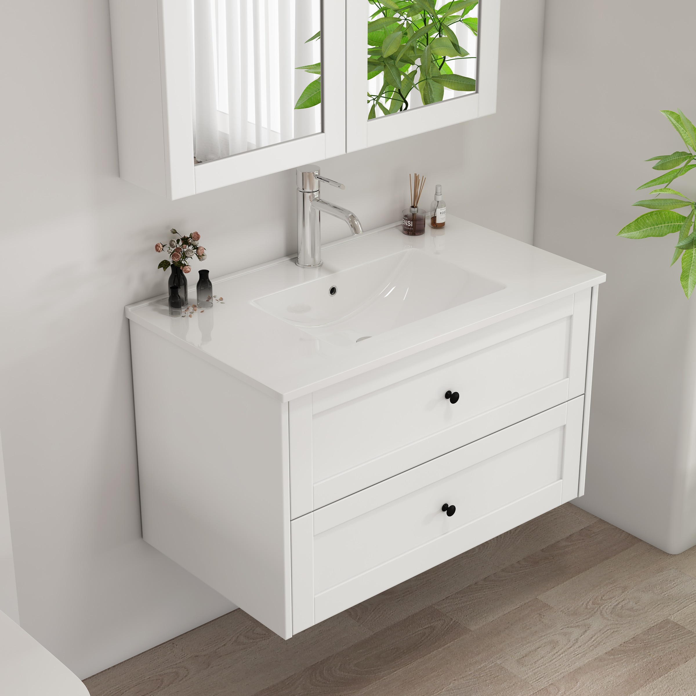 welltime Waschtisch »Rotterdam« Badmöbel inkl. Keramikwaschbecken, in versc günstig online kaufen