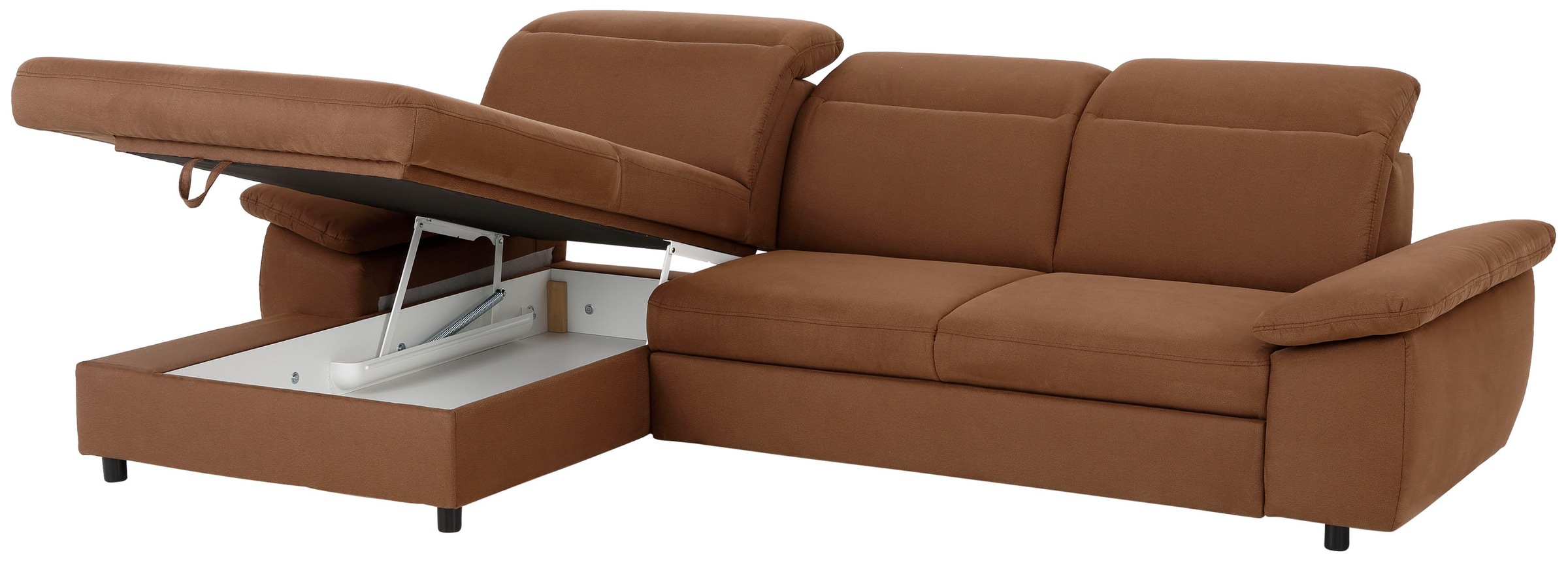 Home affaire Ecksofa »Mauritius L-Form«, mit Kopfteil- und Armlehnverstellung, mit Bettfunktion und Bettkasten