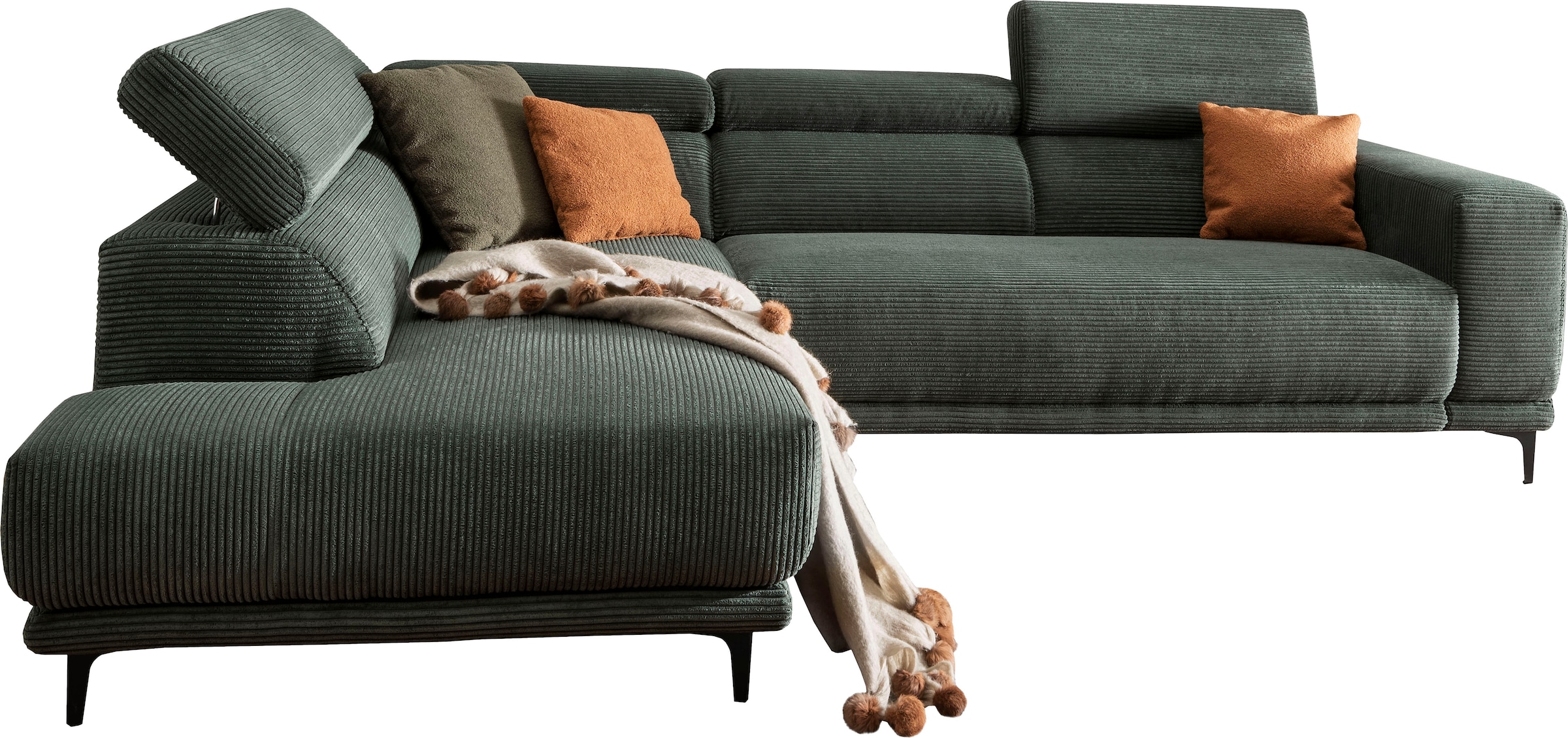 alina Ecksofa »Hikari«, wahlweise mit Sitzvorzug, in modernem Cordstoff, Breite 302 cm