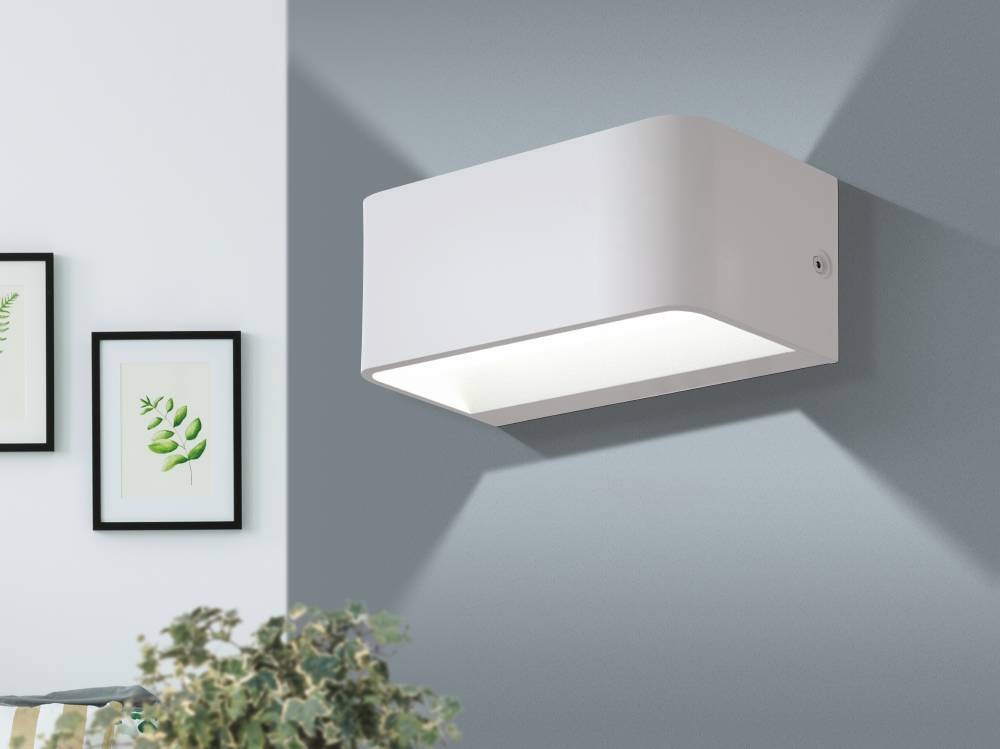 EGLO Wandleuchte »SANIA 4 Wandlampe, Wandstrahler, Flurlampe, weiß, LED, modern«, 1 flammig, Leuchtmittel LED-Board | LED fest integriert, Wohnzimmer, Esszimmer, Flur, minimalistisch, indirektes Licht, 20x8cm