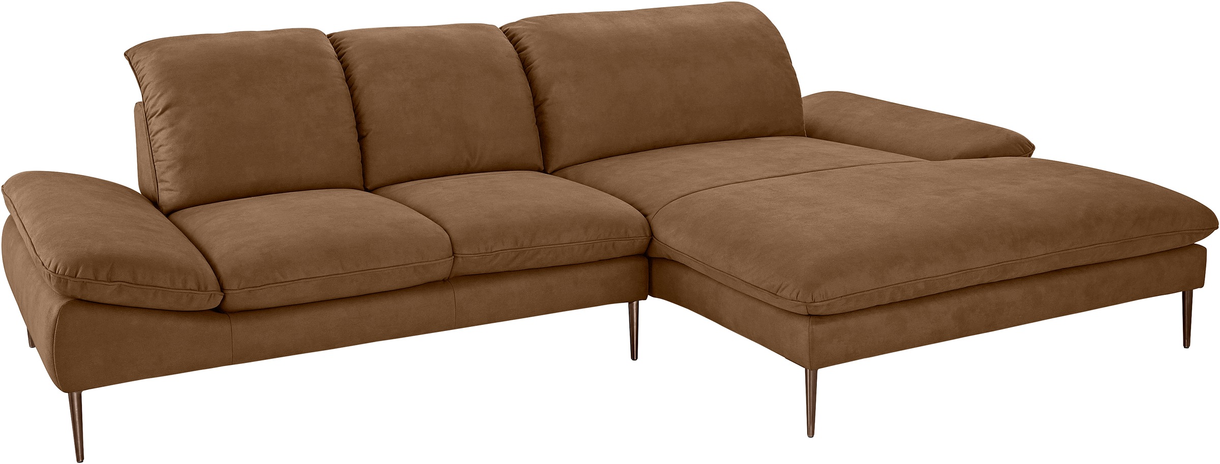 W.SCHILLIG Ecksofa »enjoy&MORE, Designsofa, bequem, zeitlos und elegant, L-Form«, Sitztiefenverstellung, Füße bronze pulverbeschichtet, Breite 310 cm