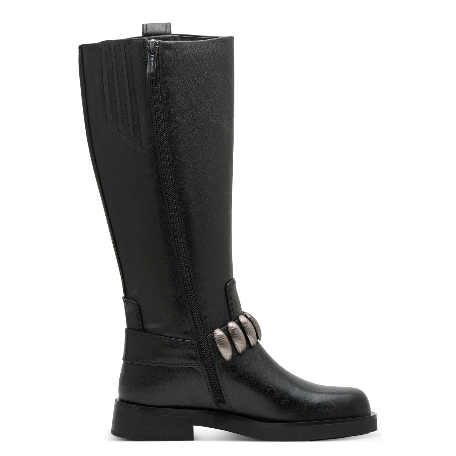 Tamaris Stiefel  , Blockabsatz, Langschaftstiefel mit Schmuckelementen, im Biker-Look