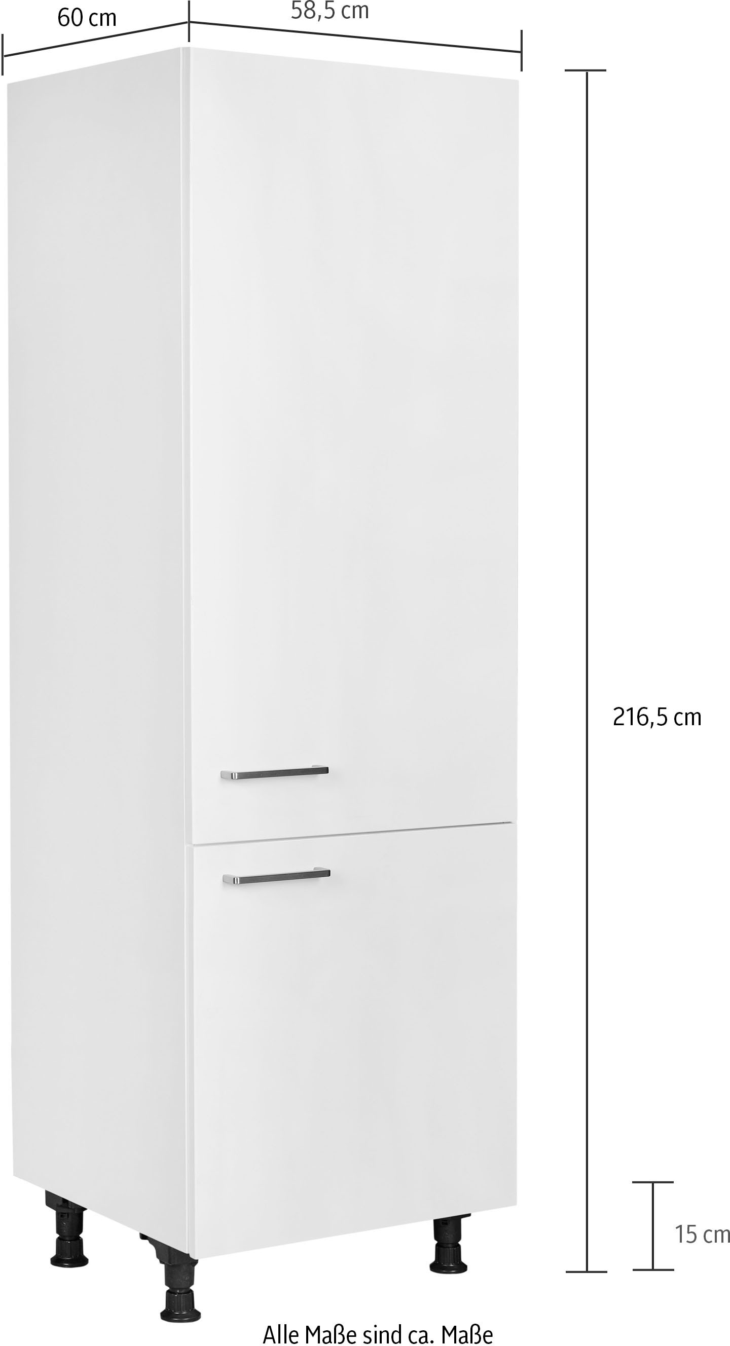 nobilia® Kühlmodul »"Touch", für ein Kühl- und Gefrierschrank, Ausrichtung wählbar« vormontiert, Ausrichtung wählbar, Breite/Höhe: 60/216,6 cm