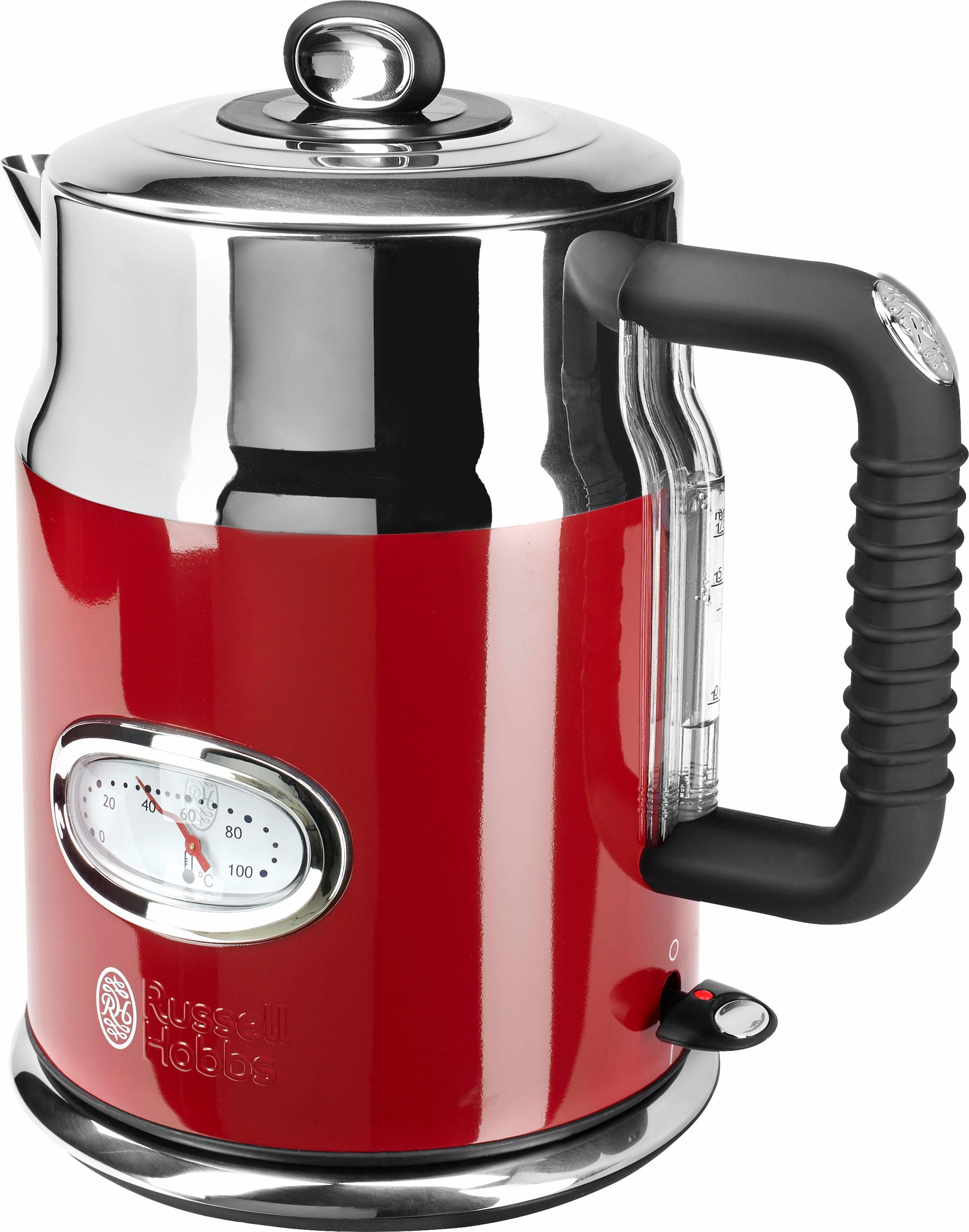 RUSSELL HOBBS Wasserkocher, WK 2167070 Retro Red, 1,7 Liter, 2400 Watt