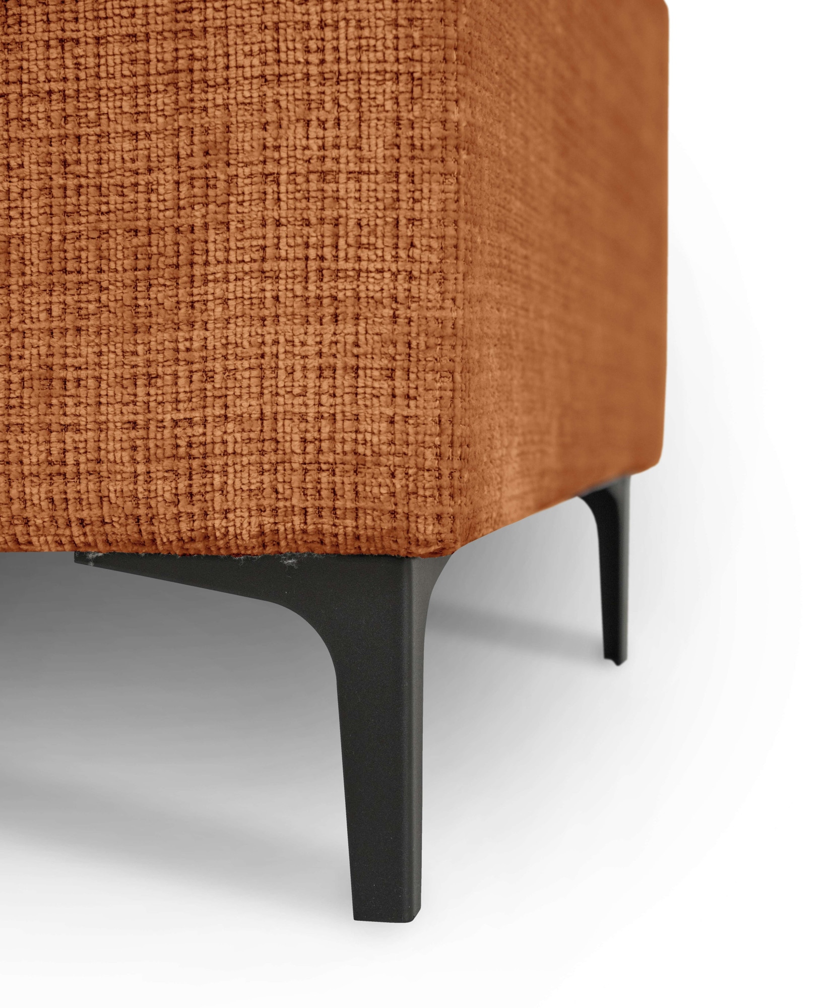 Places of Style Wohnlandschaft »XXL Sofa Oland, Struktur, Flachgewebe, Luxus-Microfaser, Boucle«, U-Form, 345 cm, Wellenunterfederung, Skandi-Design, Metallfüße