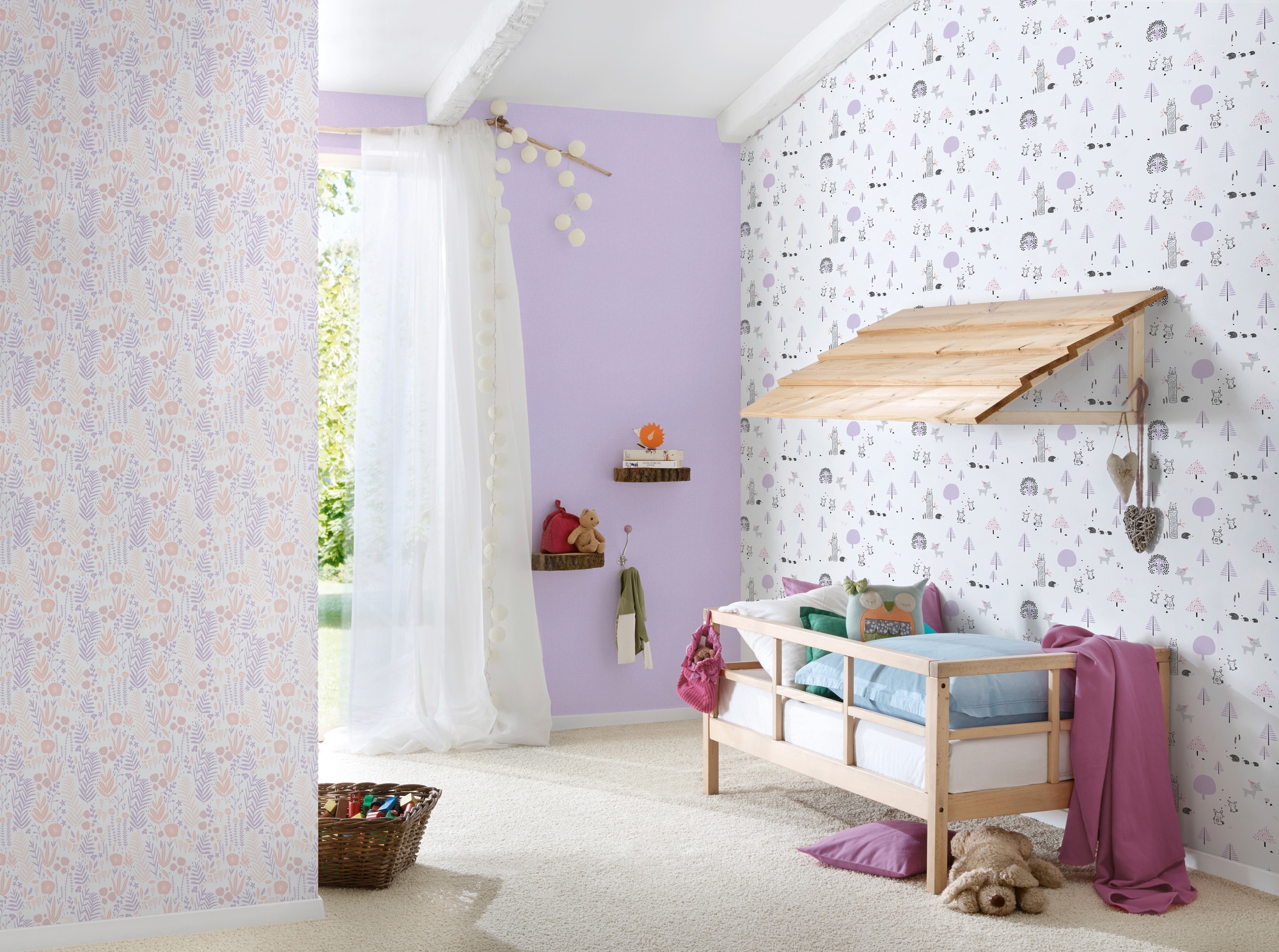 A.S. Création Vliestapete »Little Love«, floral-botanisch-Wald, Kindertapete Tapete Blumen Tapeten Kinderzimmer modern Design Optik