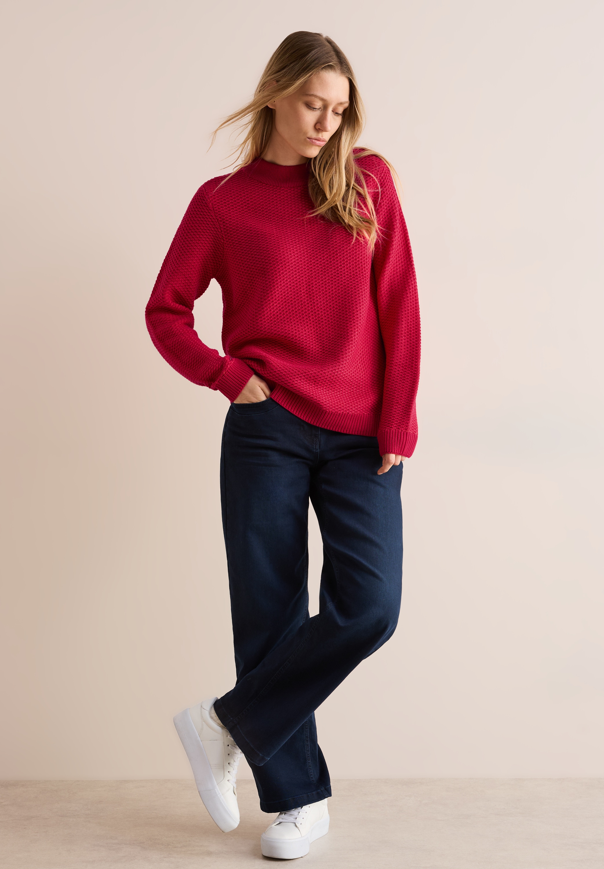 Cecil Stehkragenpullover, mit Struktur