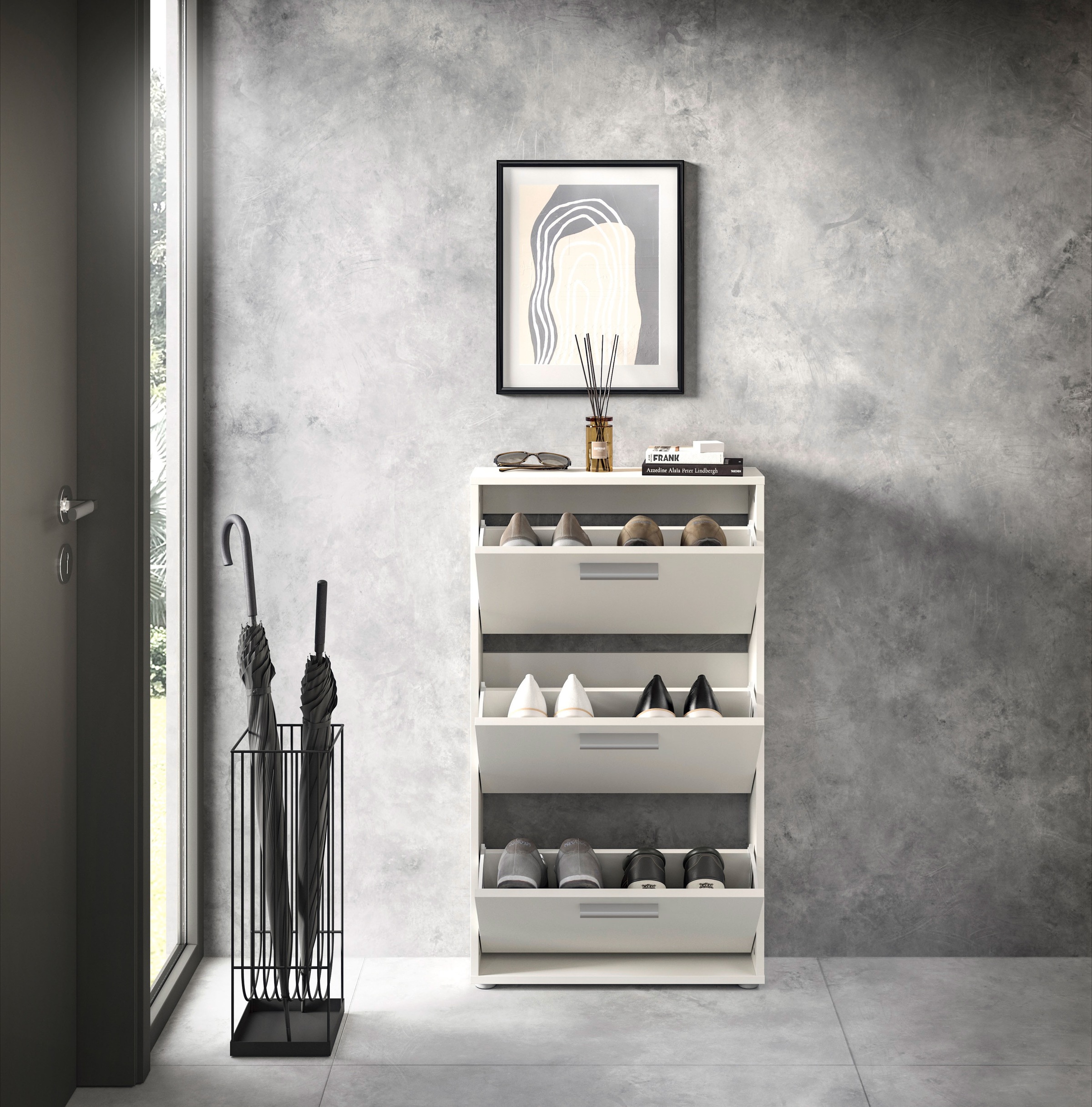 HBZ Schuhkipper »Sam Schuhkipper, Schuhschrank BxHxT 59x103x17 cm«, (1 St.), Schuhkipper, Schuhschrank mit 3 Klappen, BxHxT 59x103x17cm