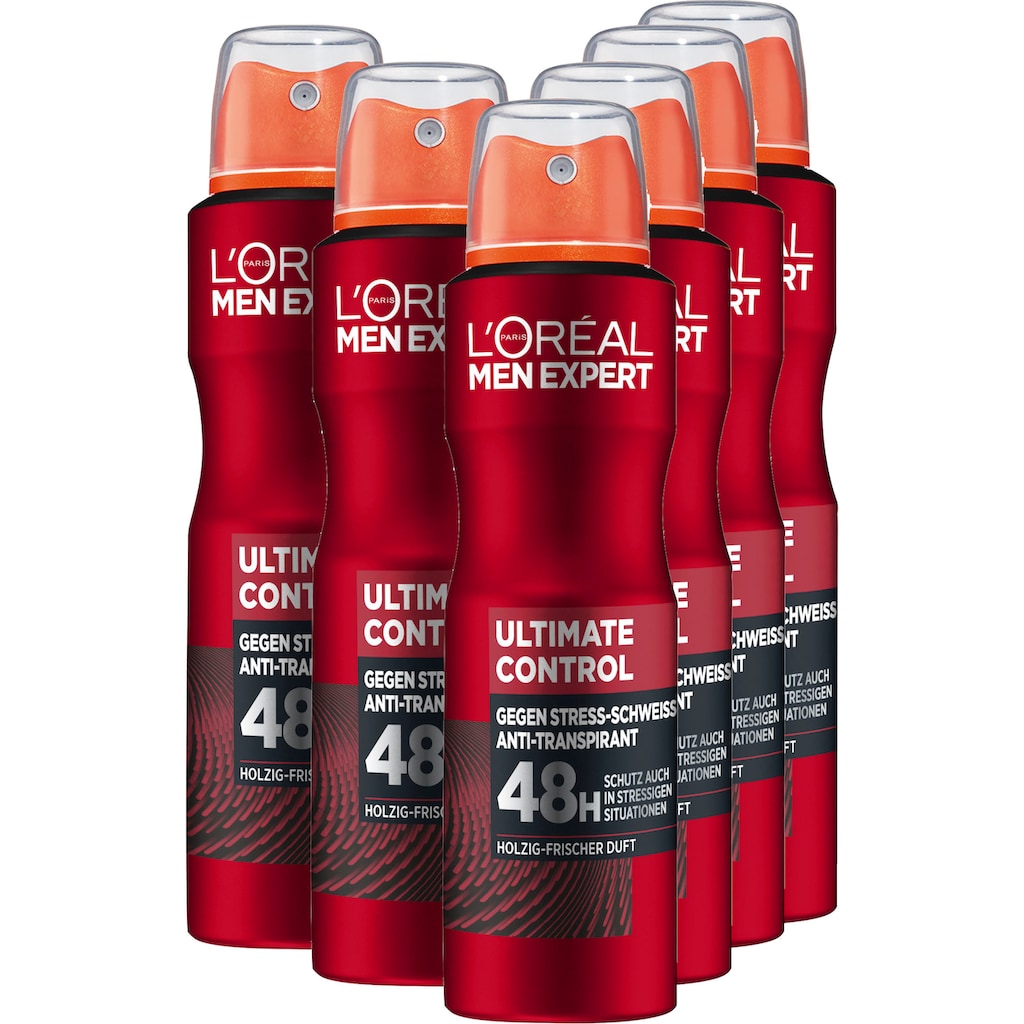 L'ORÉAL PARIS MEN EXPERT Deo-Spray »Deo Spray Ultimate Control 48h«, (Packung, 6 tlg.)