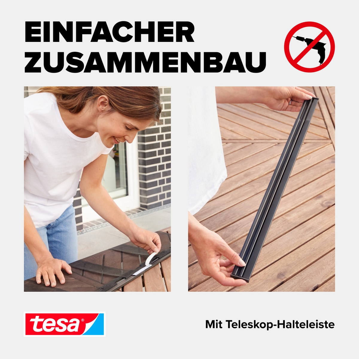 tesa Insektenschutz-Tür »Insect Stop ALU Lamellentür teleskopierbar - 0,60m - 0,95m max. 2,20m«, Insektenschutzvorhang mit Lamellen - für Balkon- und Terrassentüren