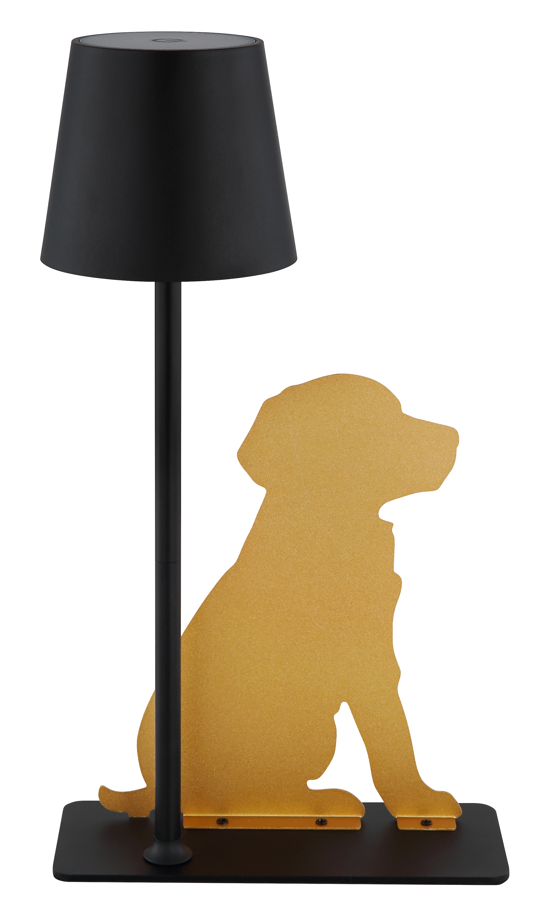 GLOBO LIGHTING LED Tischleuchte »FURRI«, 1 flammig, Leuchtmittel LED-Modul | LED fest integriert, Tischlampe schwarz gold Tiere Hund