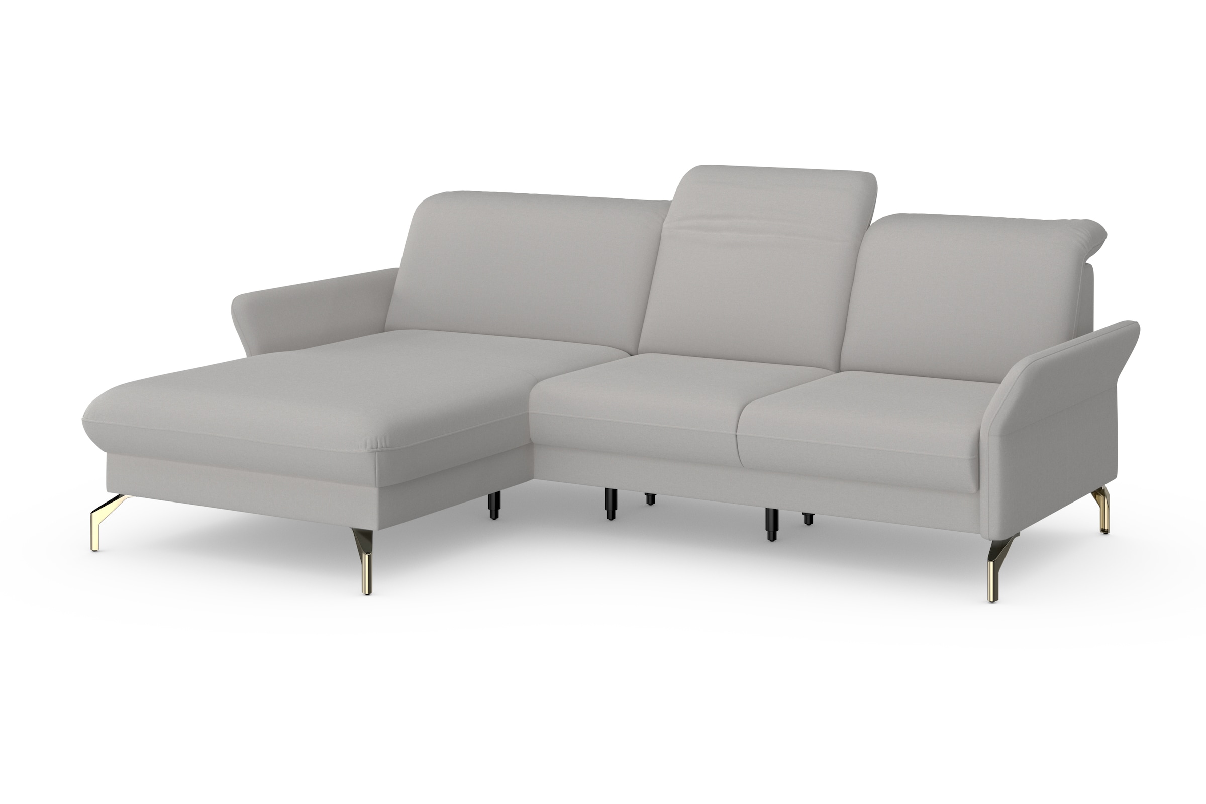 sit&more Ecksofa »Fashion L-Form«, wahlweise mit Kopfteilverstellung, Vorziehsitz, motorisch, Nickelfüße