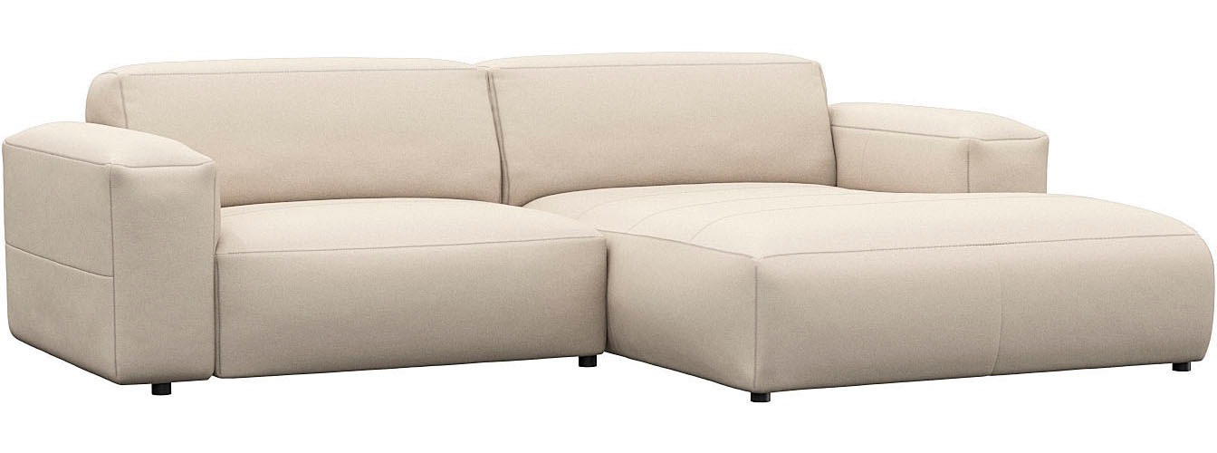 FLEXLUX Ecksofa »Lucera Chaislongue rechts oder links, L-Form, bequem«, modern & anschmiegsam, Kaltschaum, Stahl-Wellenunterfederung