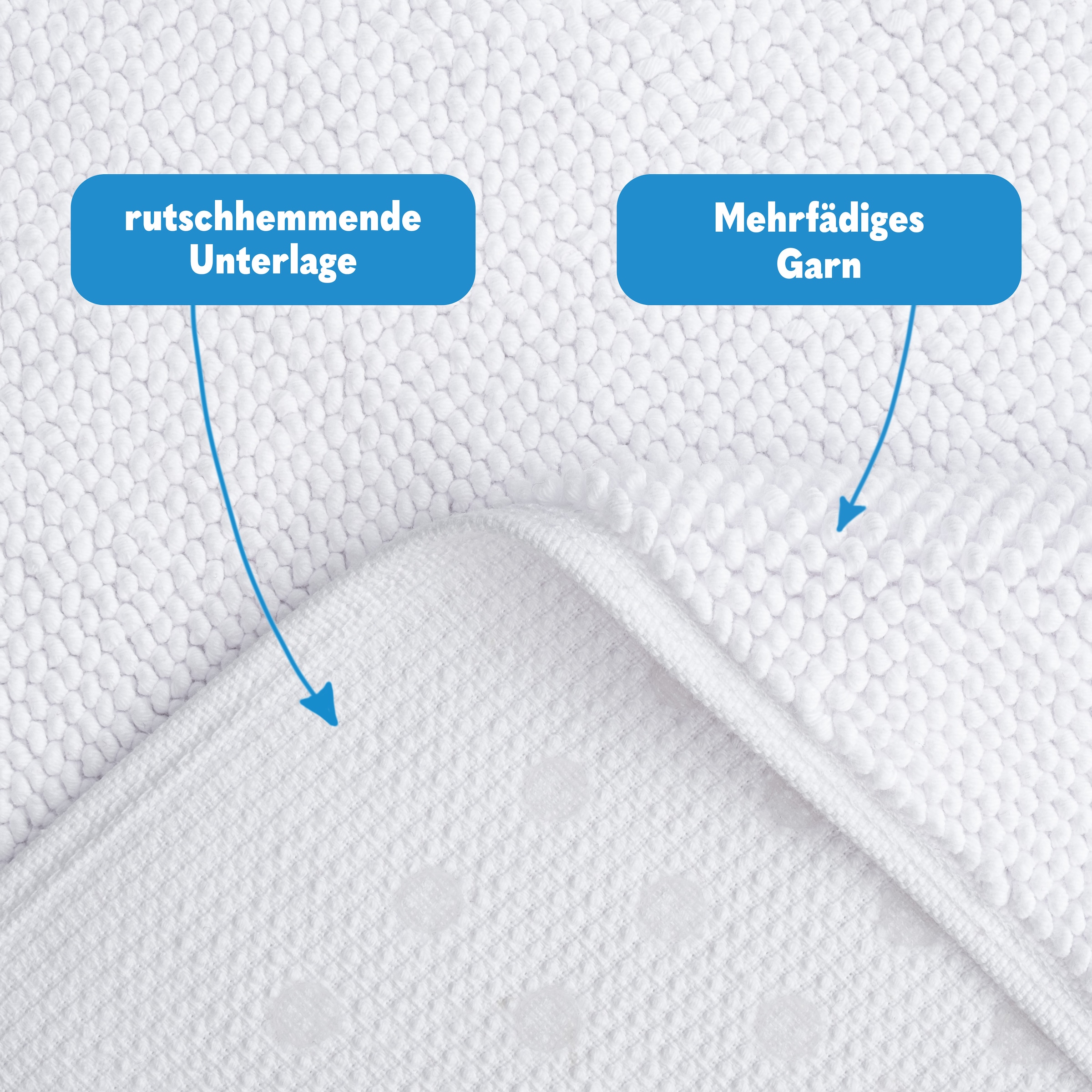 HAMMETEX Badematte »rutschfeste Badvorleger«, rutschhemmend beschichtet, strapazierfähig, einfarbig, 100% Baumwolle, in 2 Größen erhältlich