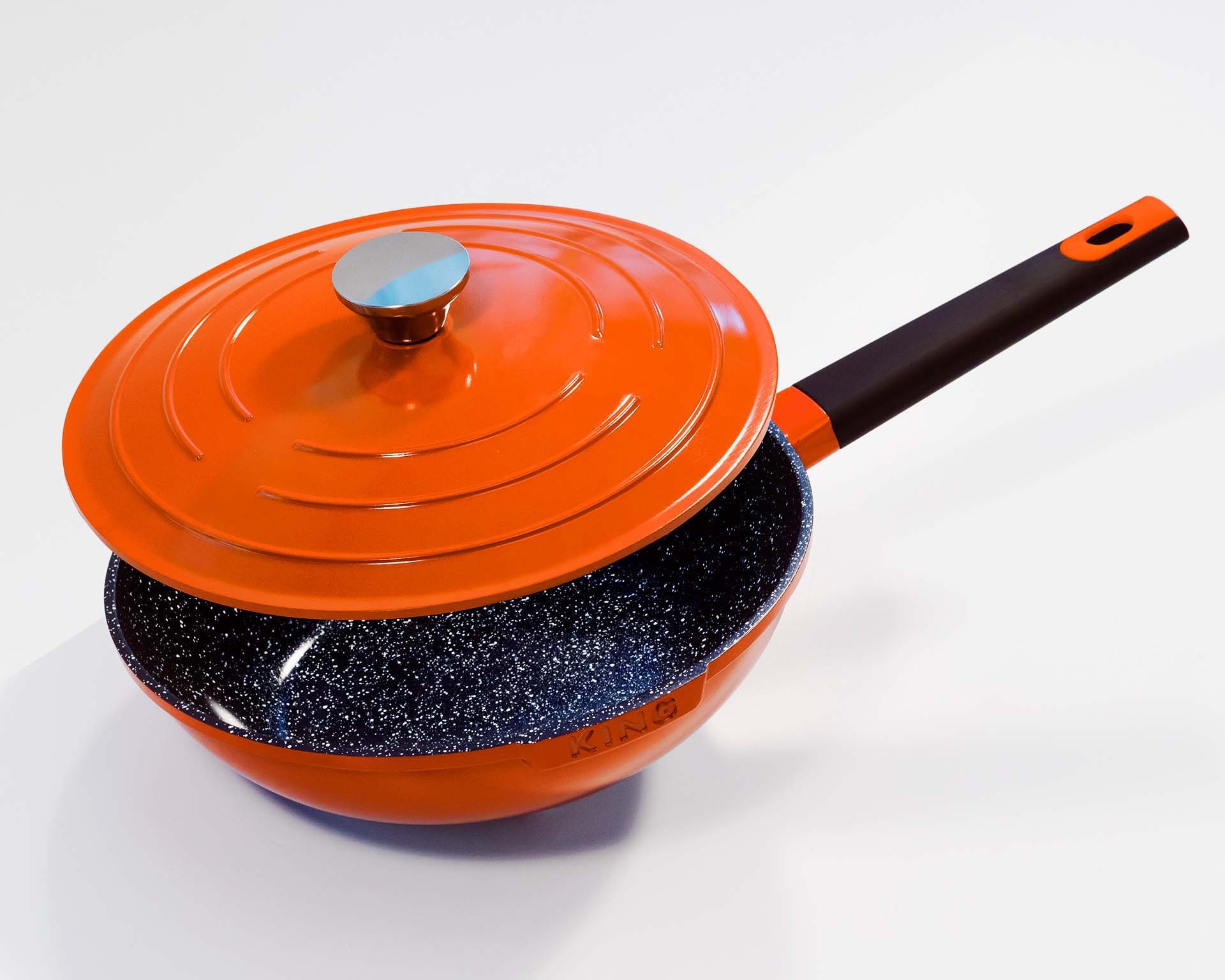 KING Wok »Shine Orange«, Aluminiumguss, (1 tlg.), Ø 28 cm, Induktion