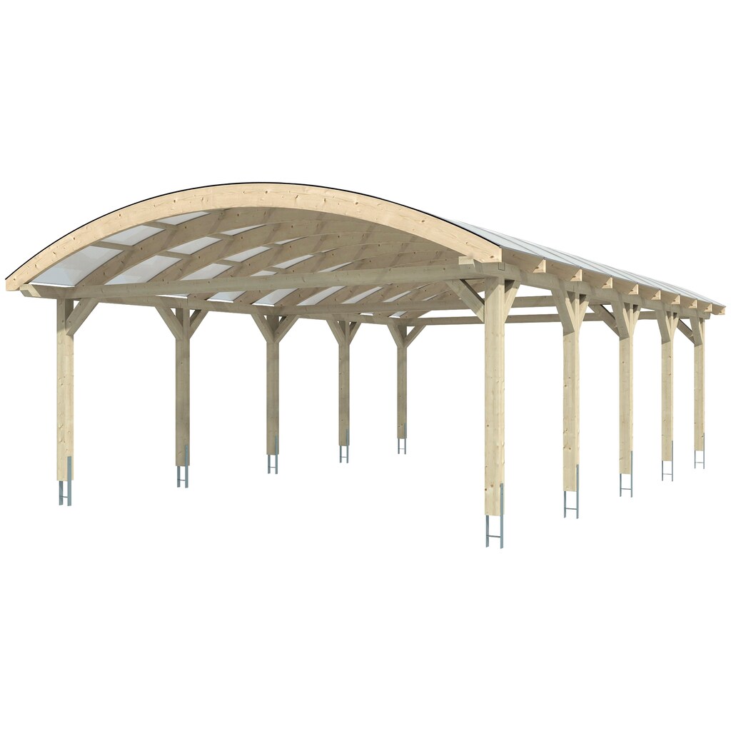 Skanholz Doppelcarport »Franken«, Leimholz-Nordisches Fichtenholz, 550 cm, weiß