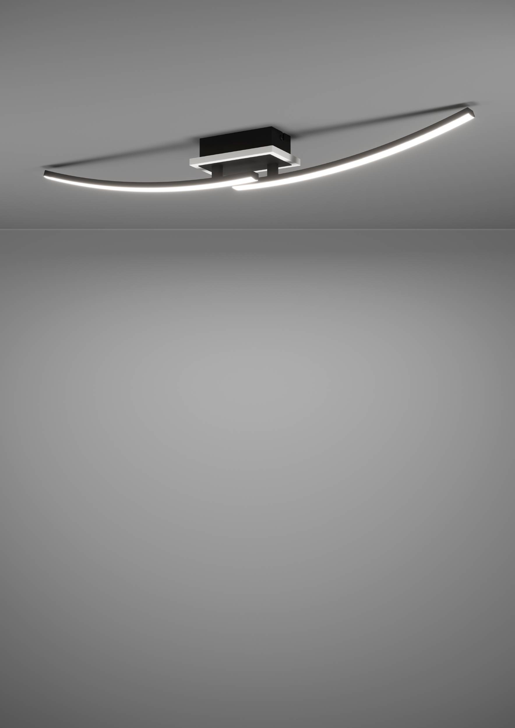 EGLO Deckenleuchte »Lungolago Deckenlampe, Bürolampe Decke aus Metall, Küchenlampe, Lampe« LED-Modul 1 Stk. Neutralweiß Wand-/Deckenleuchte - L74 x B14 x H6 cm - schwarz - 12W inkl.