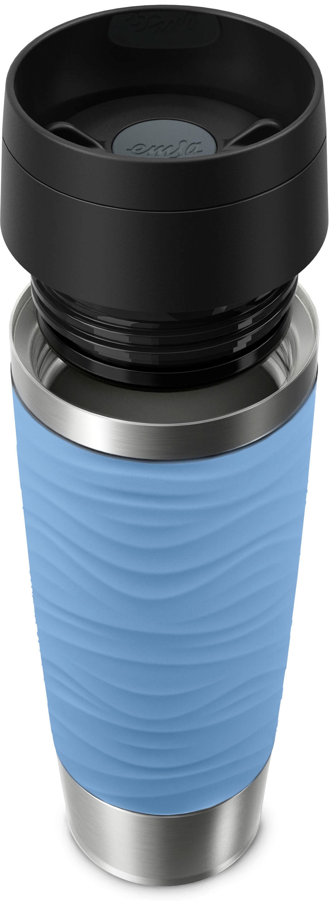 Emsa Thermobecher »Travel Mug Classic Wave«, 100% dicht, spülmaschinenfest, 360°-Trinköffnung