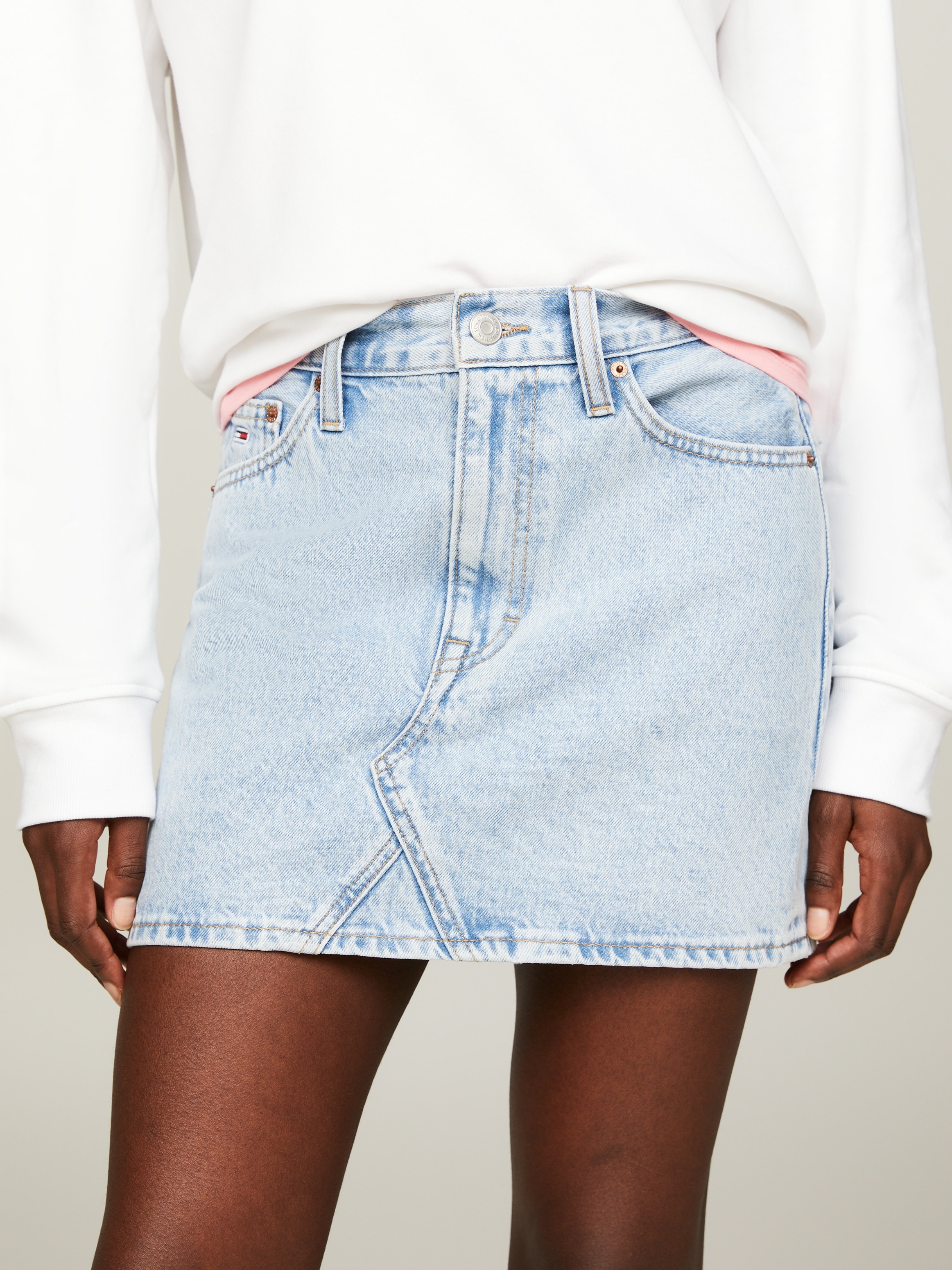 Tommy Jeans Jeansrock »IZZIE MR MN SKIRT BH0014«, Webrock im 5-Pocket-Style