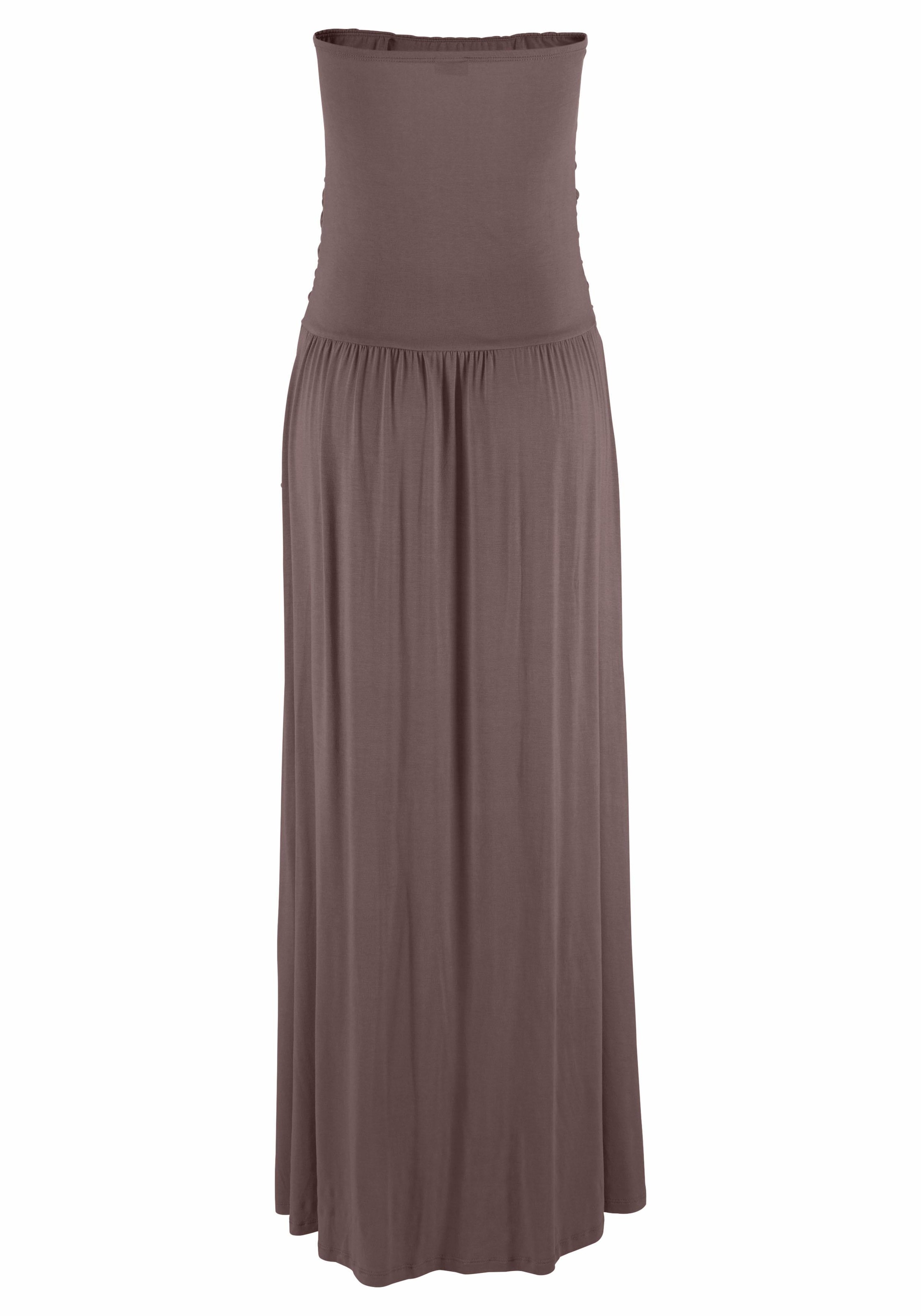 LASCANA Maxikleid, mit schmalem Oberteil und Taschen, schulterfrei, Sommerkleid, Basic