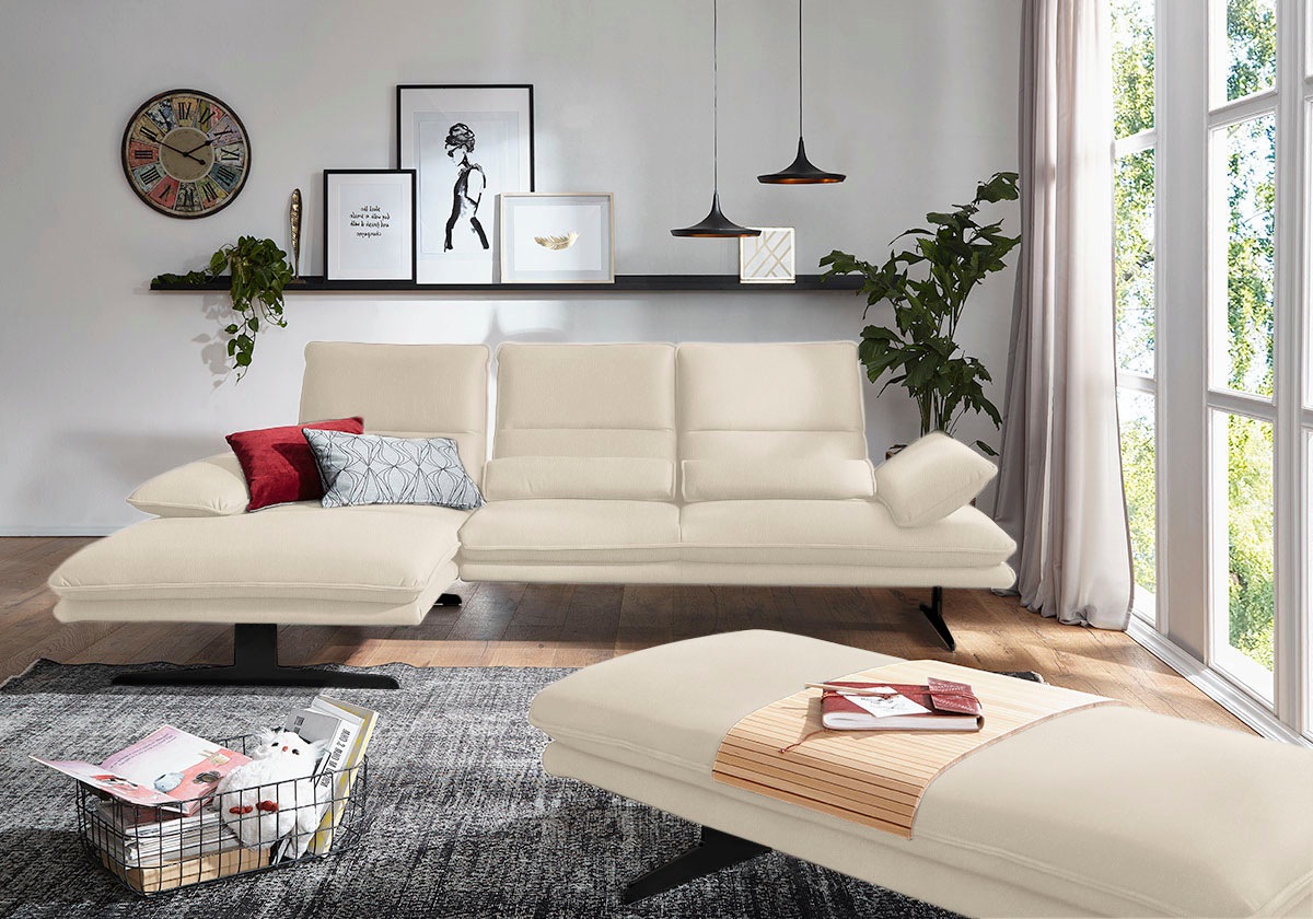 W.SCHILLIG Ecksofa »broadway, Designsofa mit tollem Sitzkomfort«, Sitztiefe günstig online kaufen