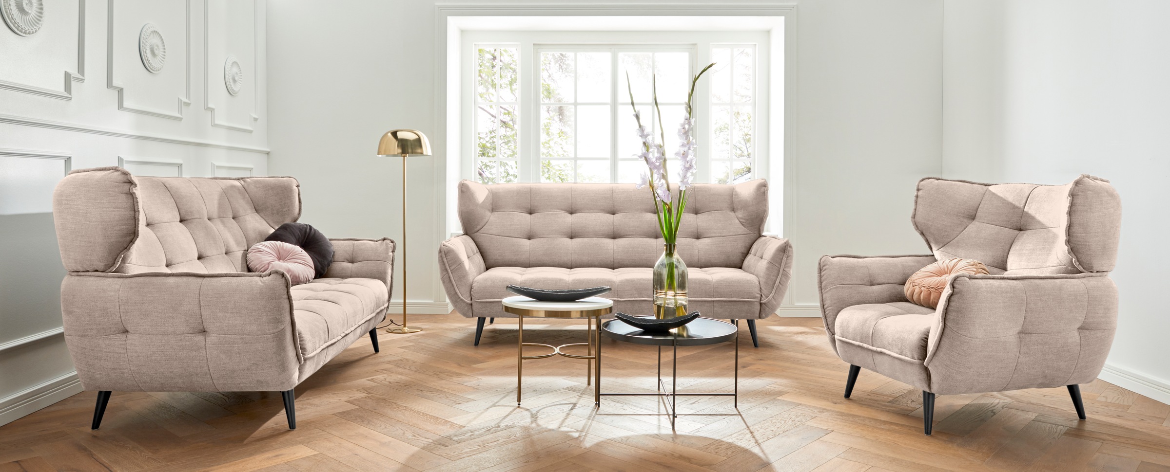 Leonique 2-Sitzer »Ariana«, Big-Sofa bzw. stylischer Hochlehner