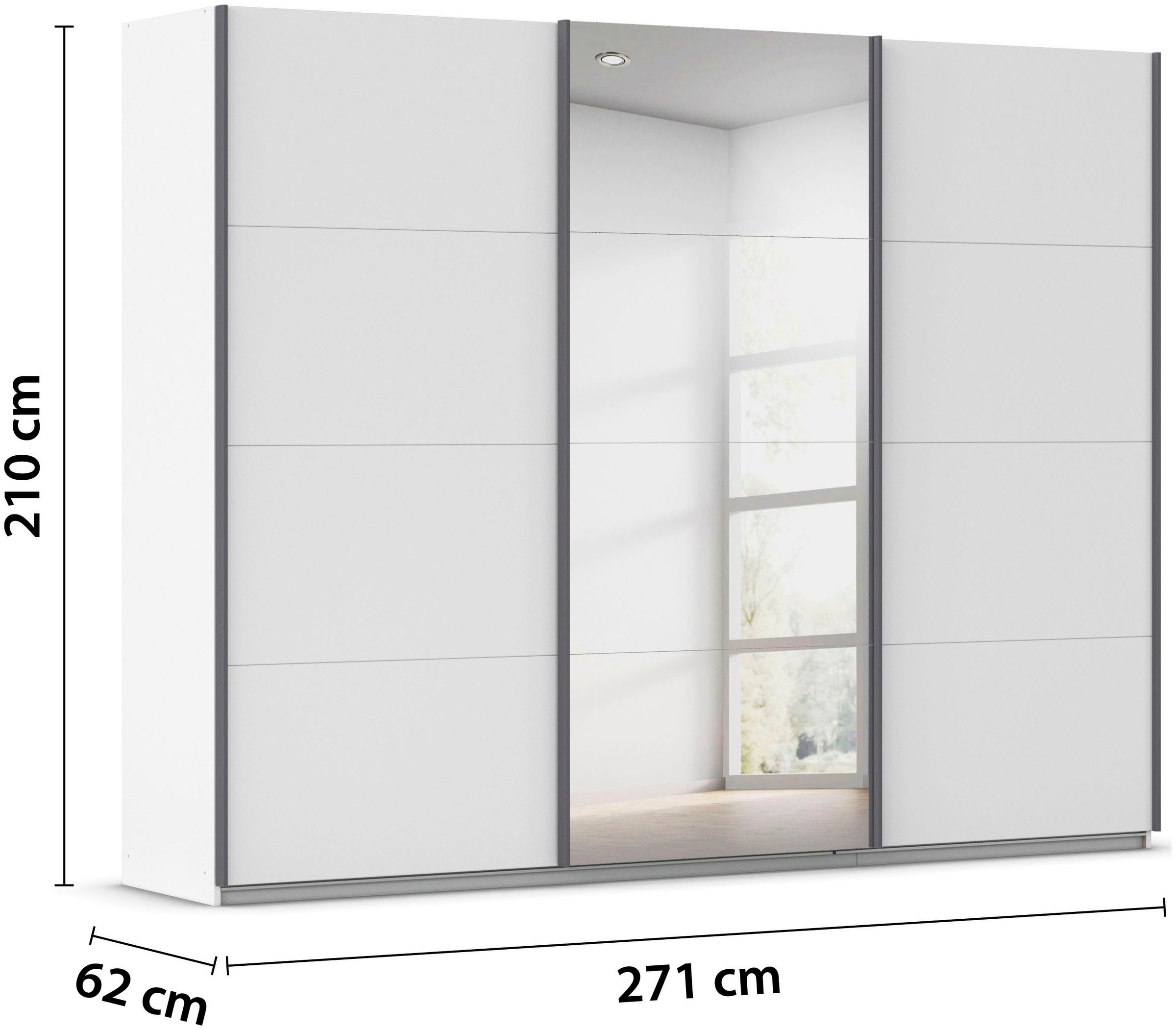 rauch Schwebetürenschrank »Kleiderschrank Schrank OTTO´S CHOICE Garderobe AGORDO«, (in zwei Griff-Farben), Top Innenausstattung, in 4 Breiten und 2 Höhen MADE IN GERMANY