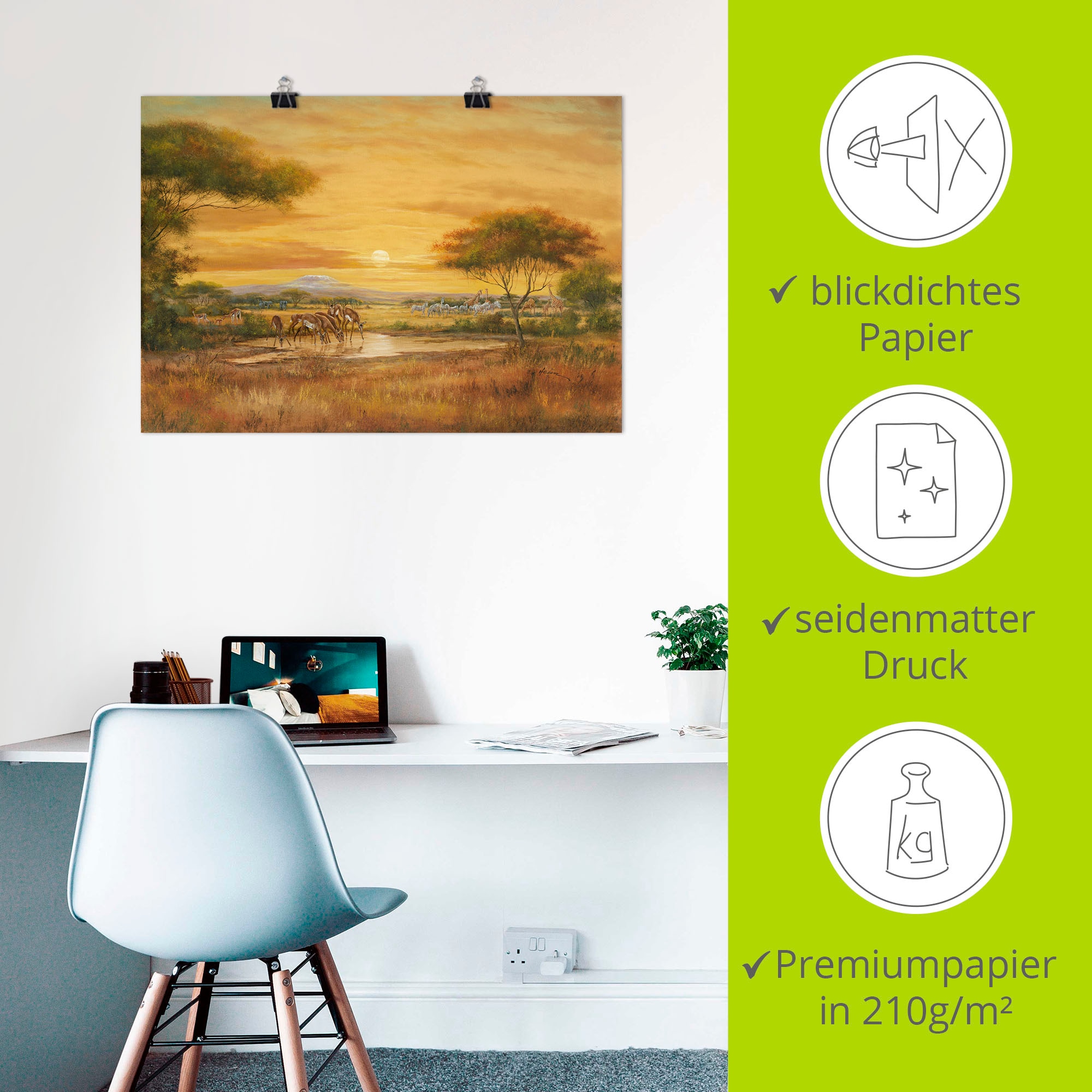 Artland Wandbild »Afrikanische Steppe« Wildtiere 1 Stk. tlg. als Leinwandbild, Poster in verschied. Größen