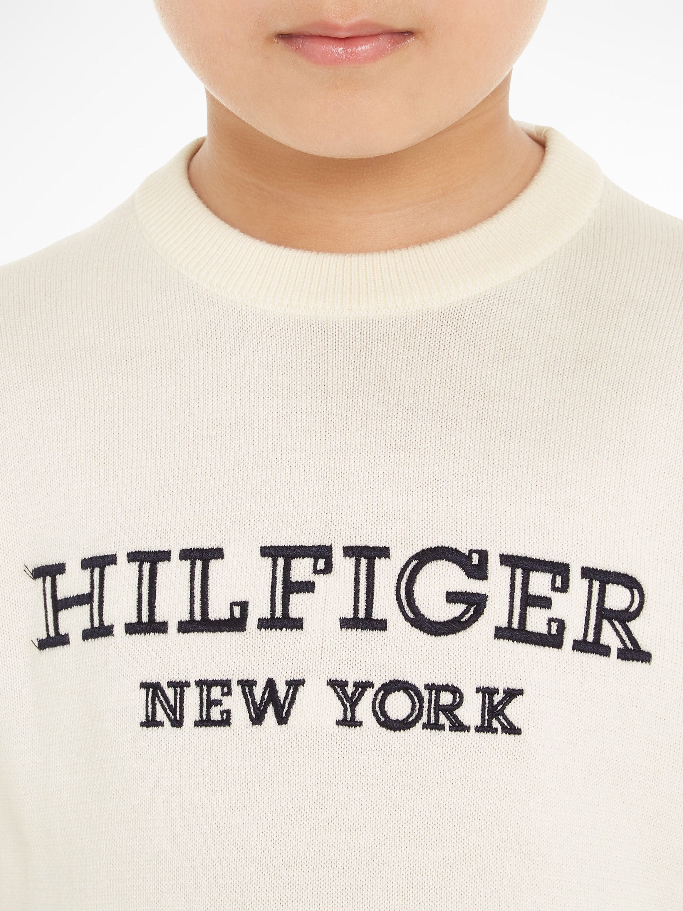 Tommy Hilfiger Strickpullover »MONOTYPE SWEATER«, mit großer Logostickerei