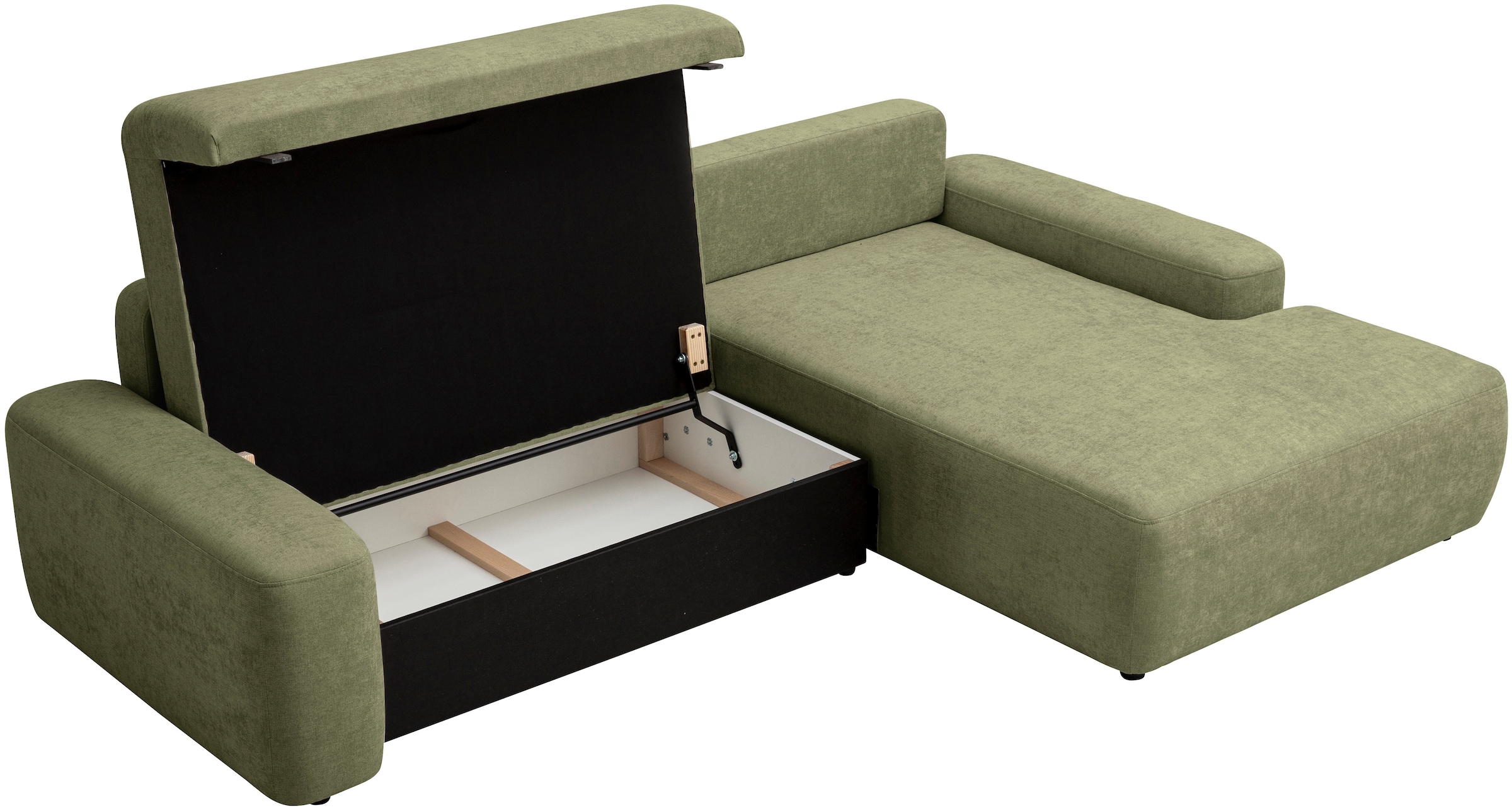 INOSIGN Ecksofa »TORGE (264cm), Schlafsofa in Cord, Samtvelours o Struktur fein, L-Form«, Schlaffunktion, Bettkasten, Liegefläche: 125/210 cm