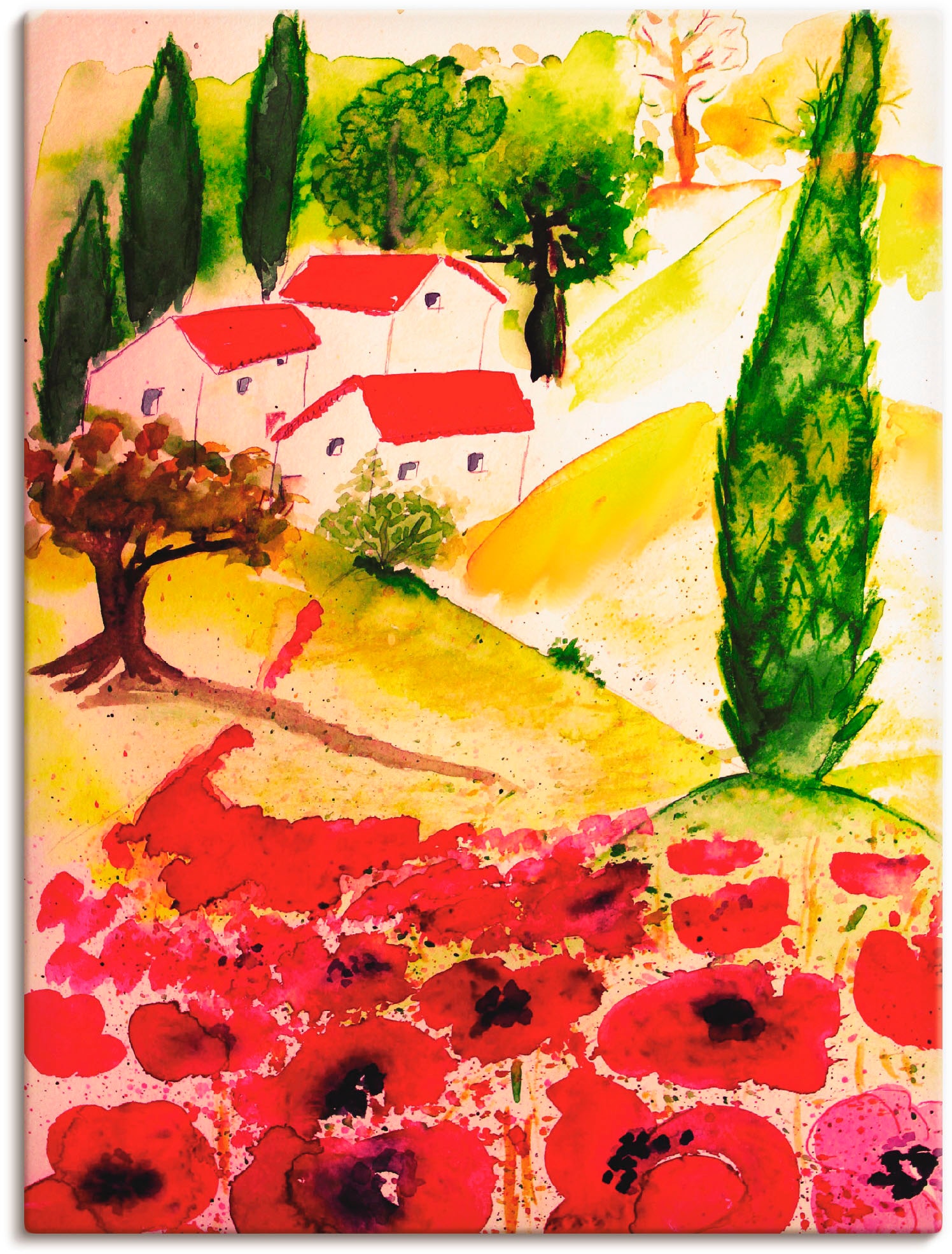Artland Leinwandbild »Sommer in der Toskana« Europa 1 Stk. tlg. auf Keilrah günstig online kaufen