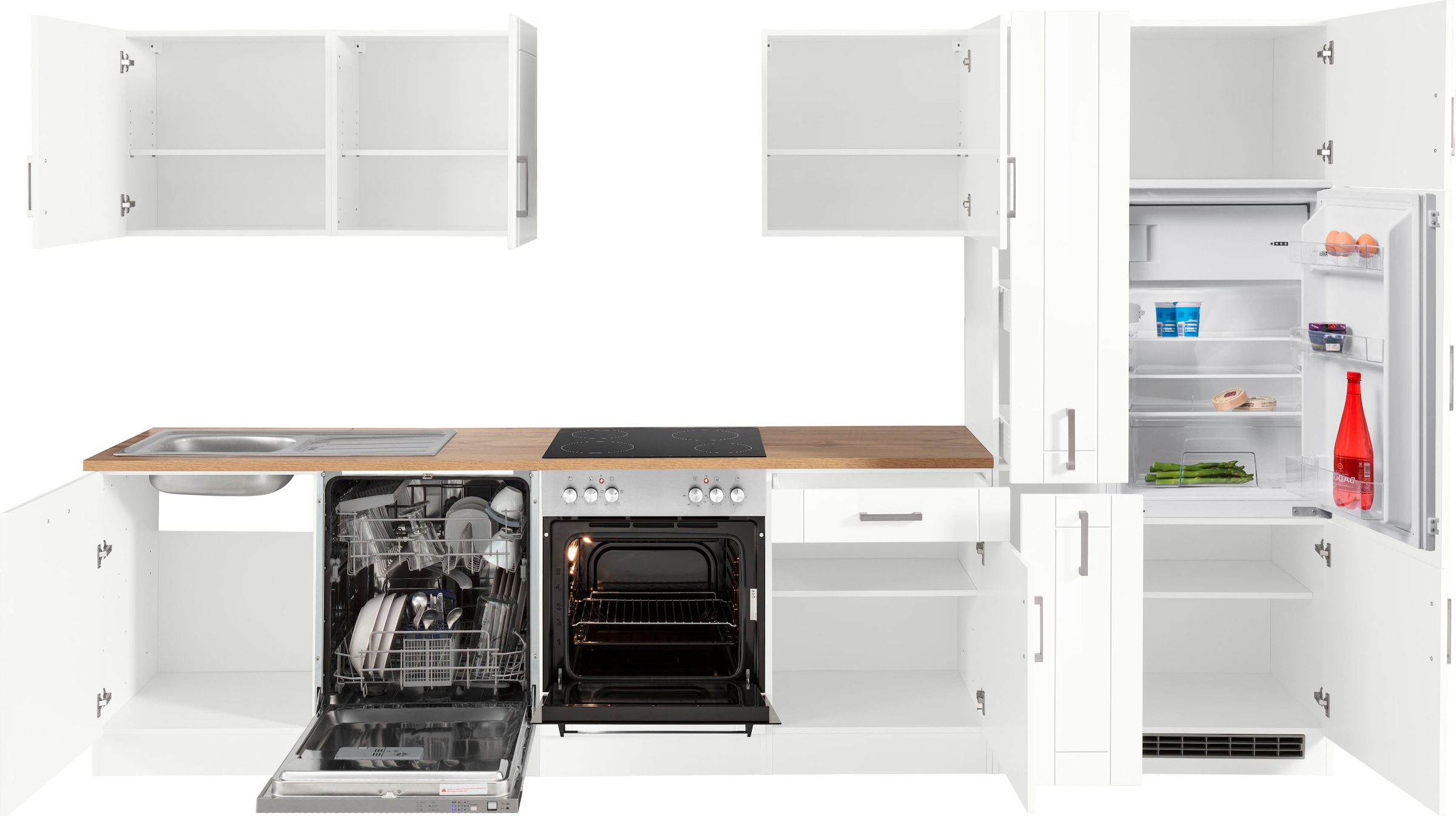 KOCHSTATION Küchenzeile »KS-Tinnum«, ohne E-Geräte, Breite 330 cm
