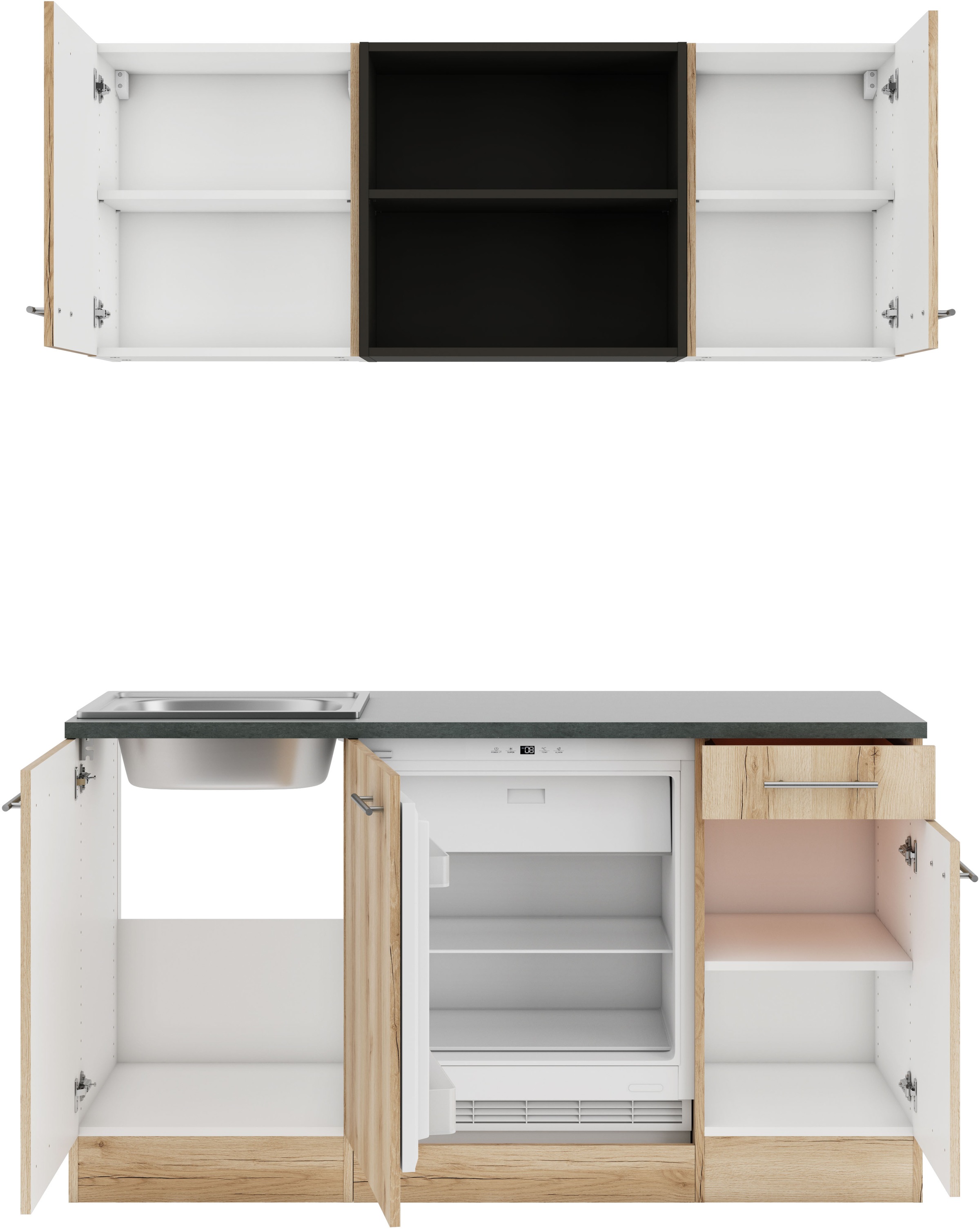 OPTIFIT Pantryküche »Bella«, Breite 150 cm, wahlweise mit Kochfeld oder Unterbaukühlschrank