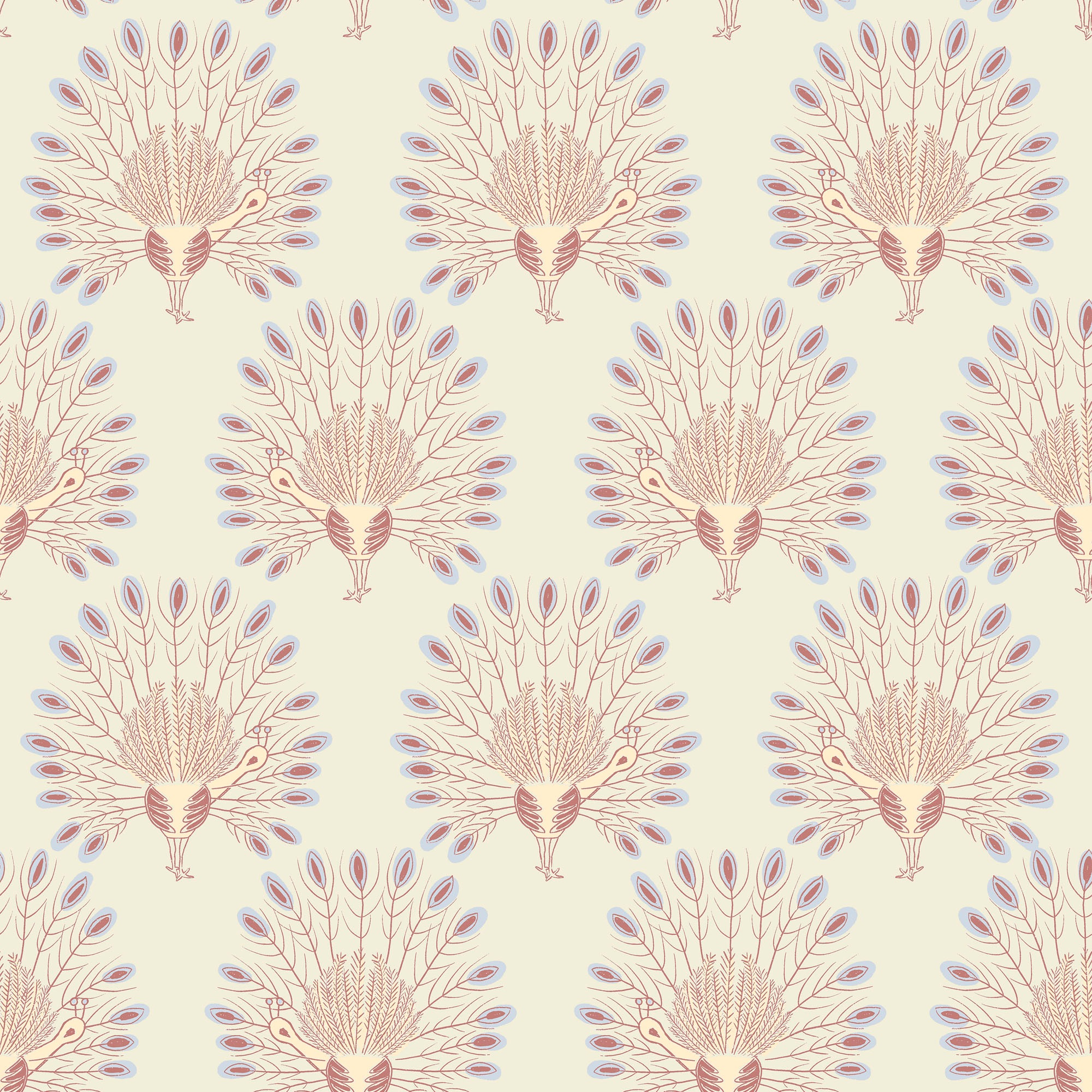 Superfresco Easy Vliestapete »Vintage Peacock«, gemustert, Vintage Pfau gelb 10 m x 0.52 m