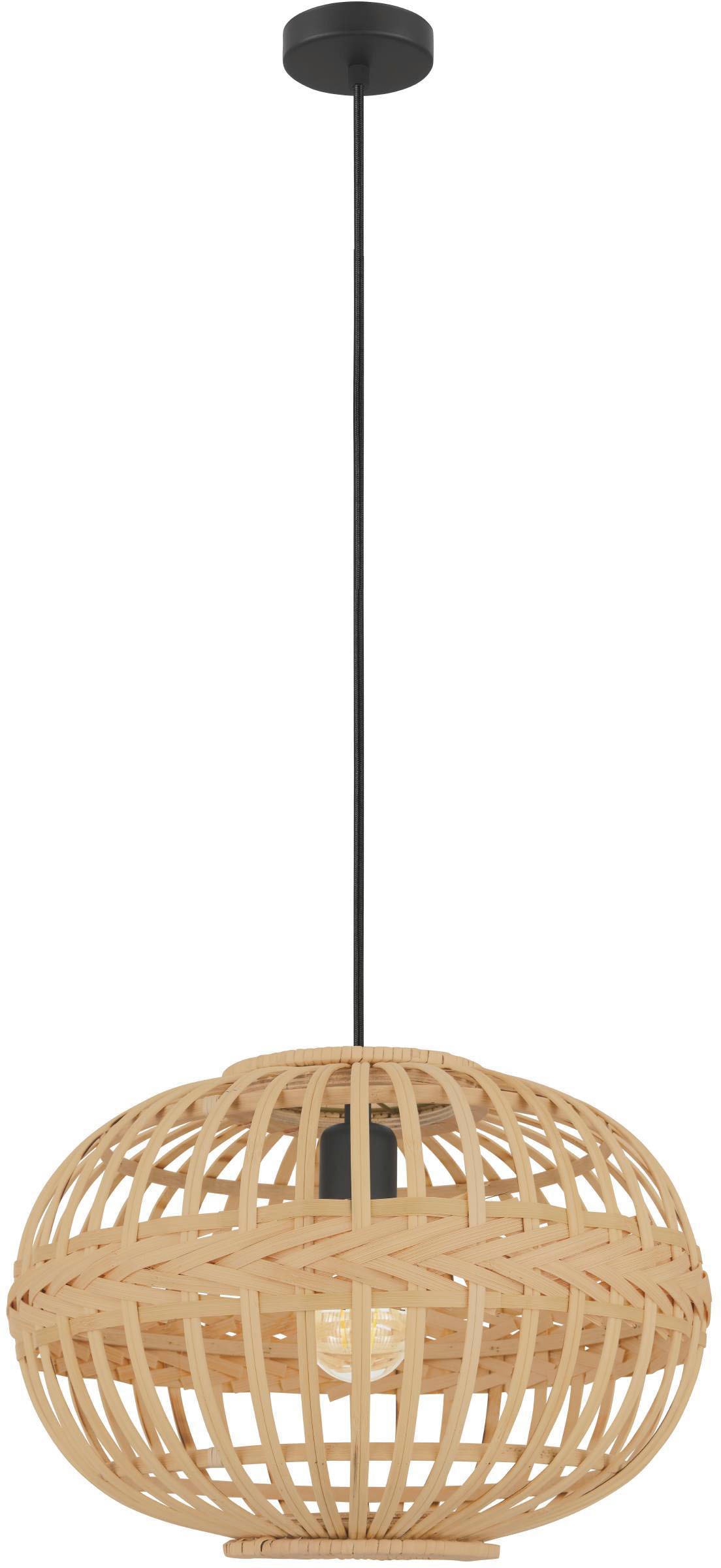 EGLO Pendelleuchte »AMSFIELD«, 1 flammig, Leuchtmittel E27 | ohne Leuchtmittel, Boho Hängelampe Esstisch, Esszimmerlampe, Hängeleuchte, E27, Ø 38 cm