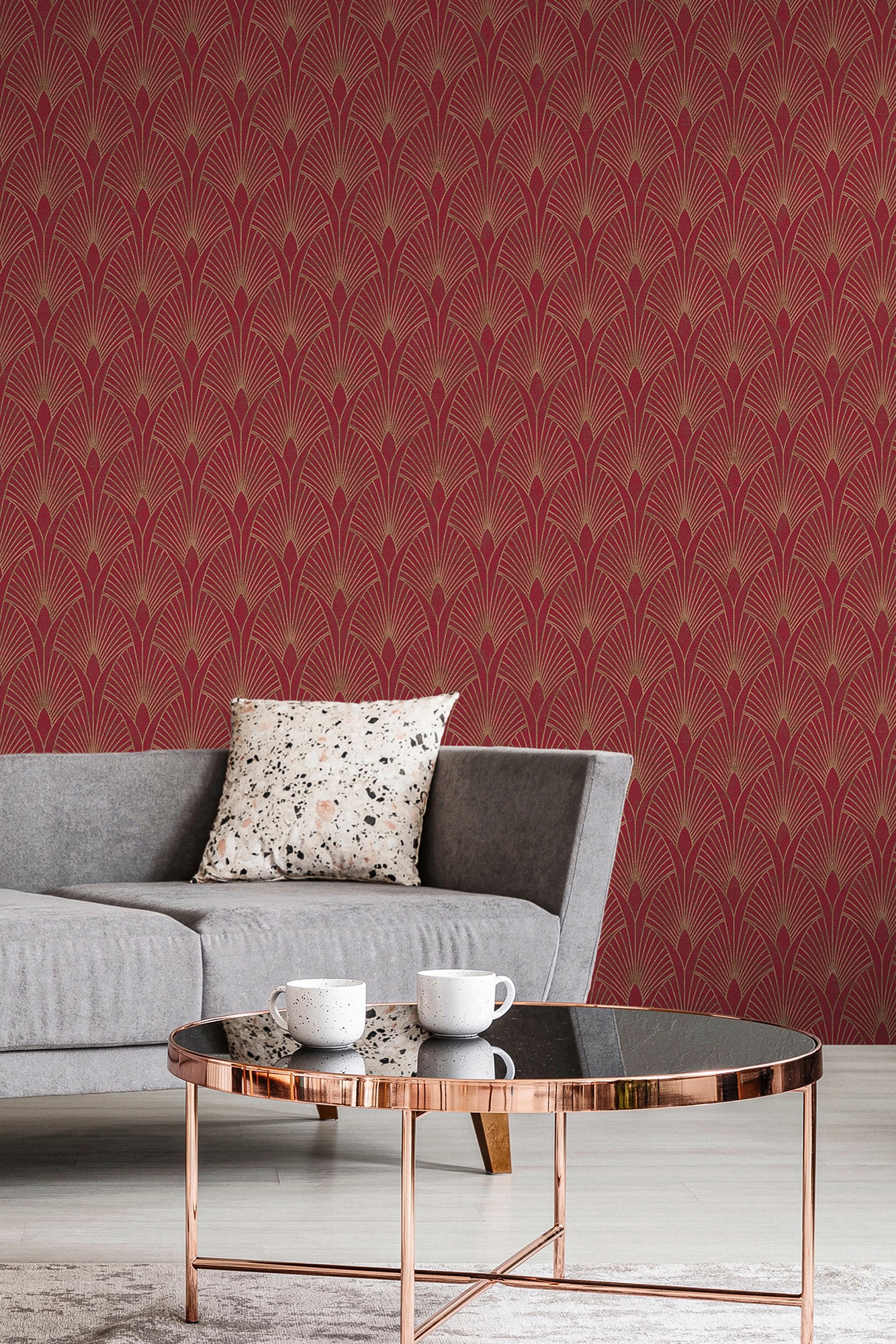 living walls Vliestapete »New Walls 50's Glam Art Deco Optik«, Barock-ornamental-gemustert, Tapete Art Deco Tapeten Wohnzimmer Schlafzimmer Küche Flur Design Büro