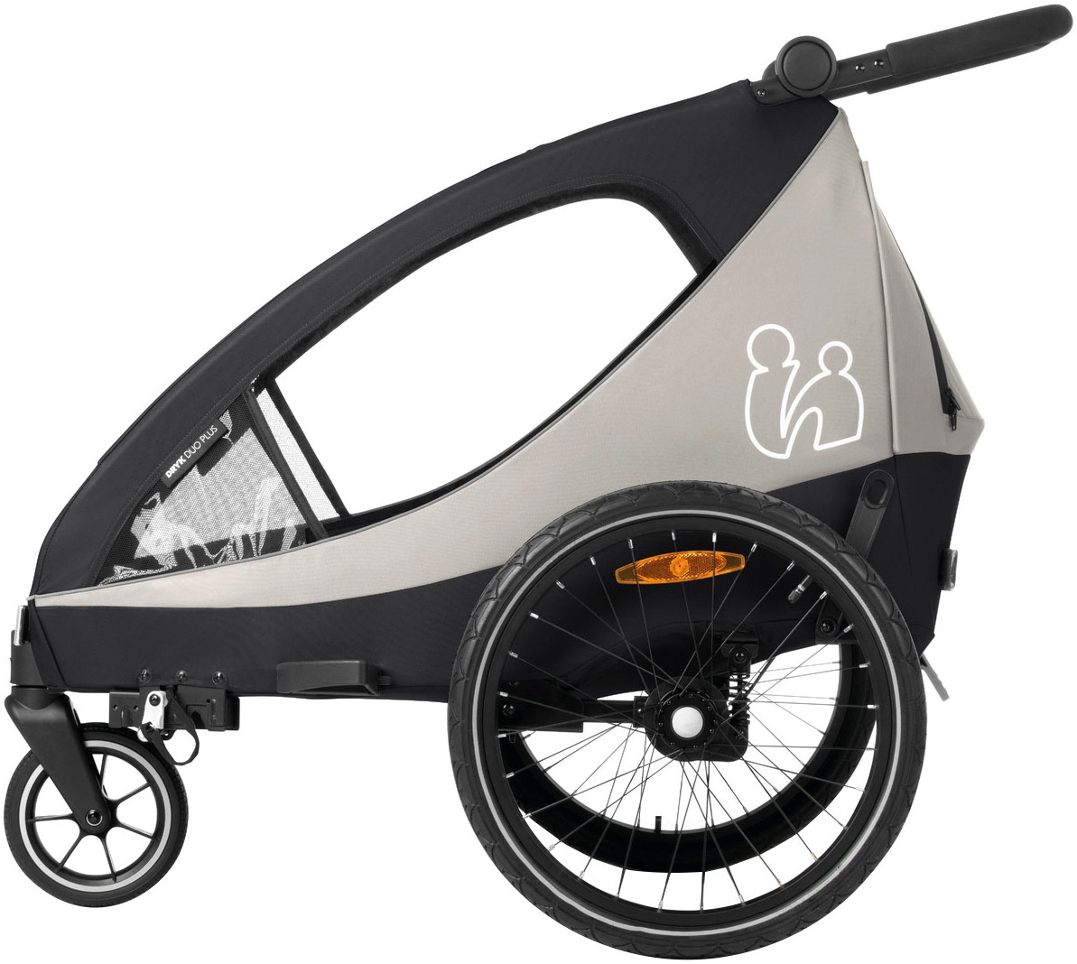 Hauck Fahrradkinderanhänger »2in1 Bike Trailer und Buggy Dryk Duo Plus, black«, für 2 Kinder; inklusive Deichsel