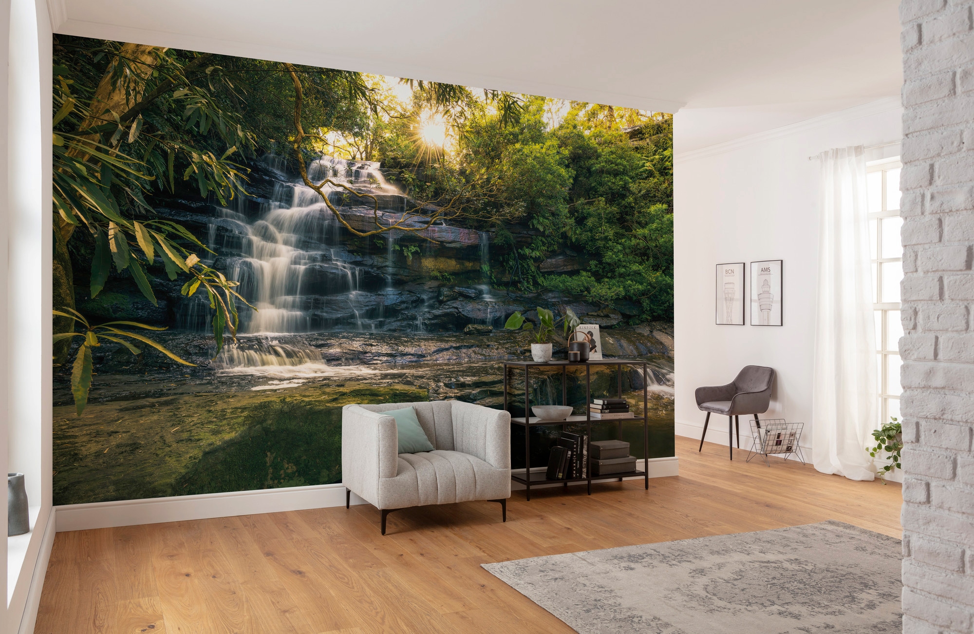 Sanders & Sanders Fototapete Stürze Grün 450 x 280 cm 612707 günstig online kaufen